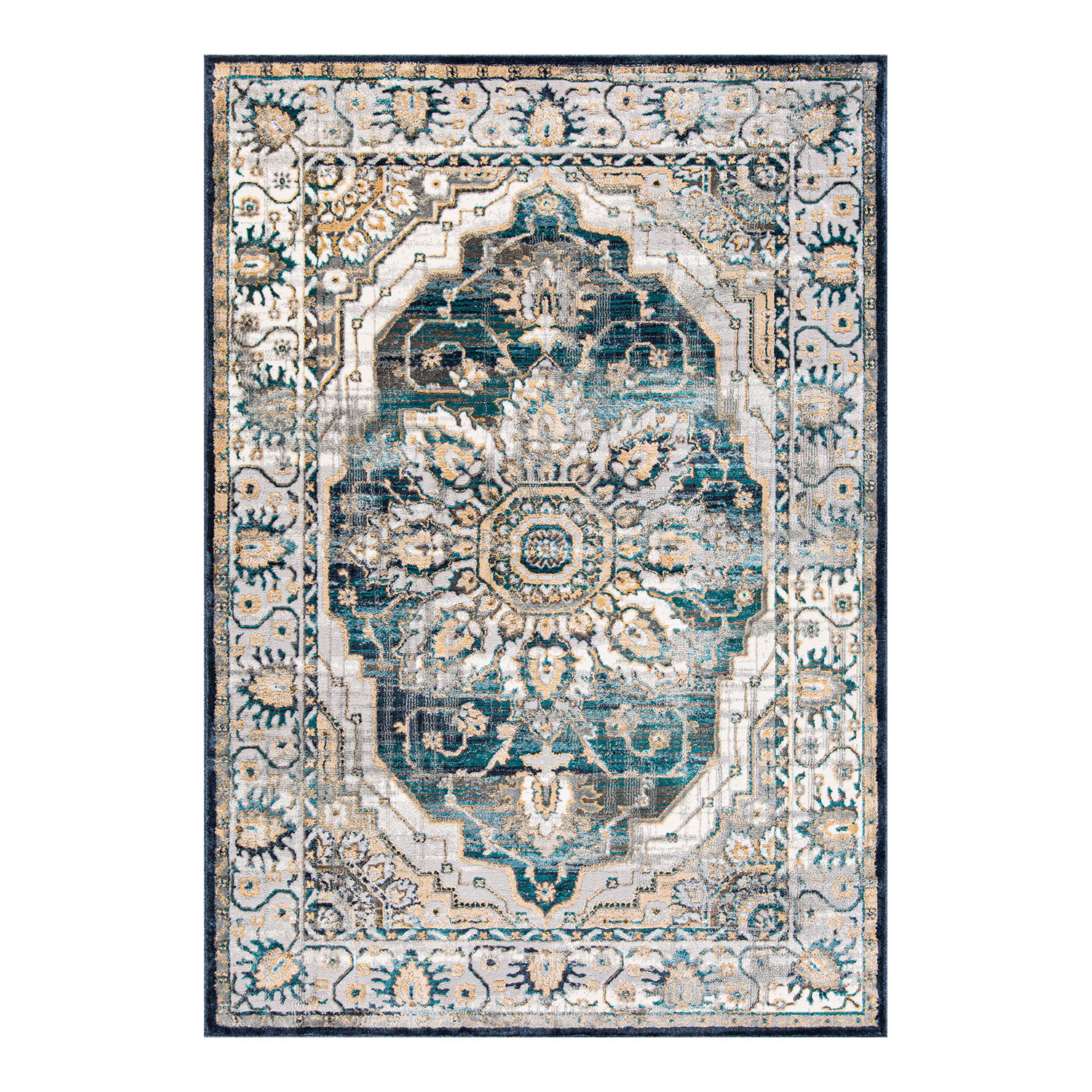 Paklājs Egipto zema pūka, zils, 200 × 285 cm