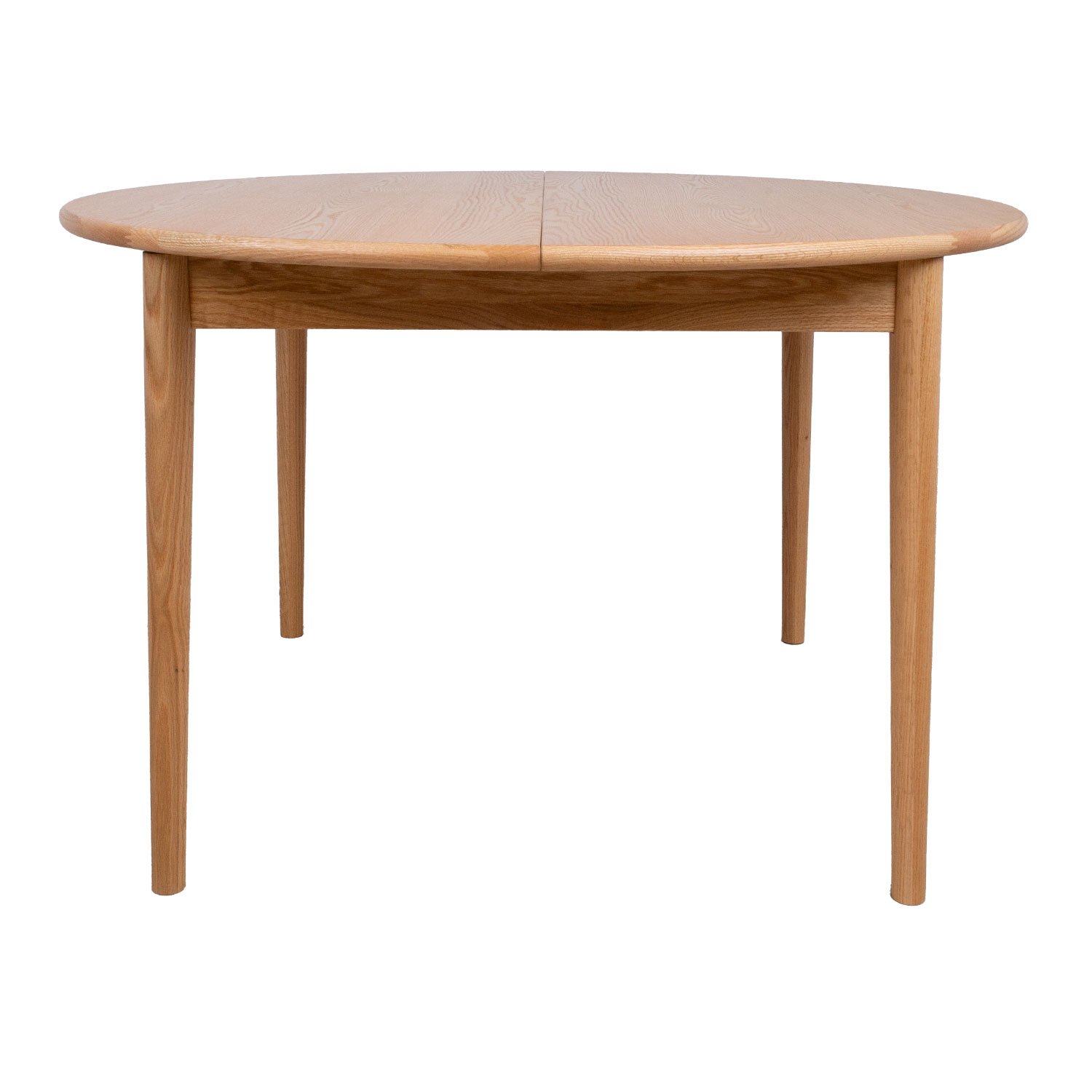Ēdamistabas galds, izvelkams, ozolkoka, Ø 120 + 40 × 75 cm