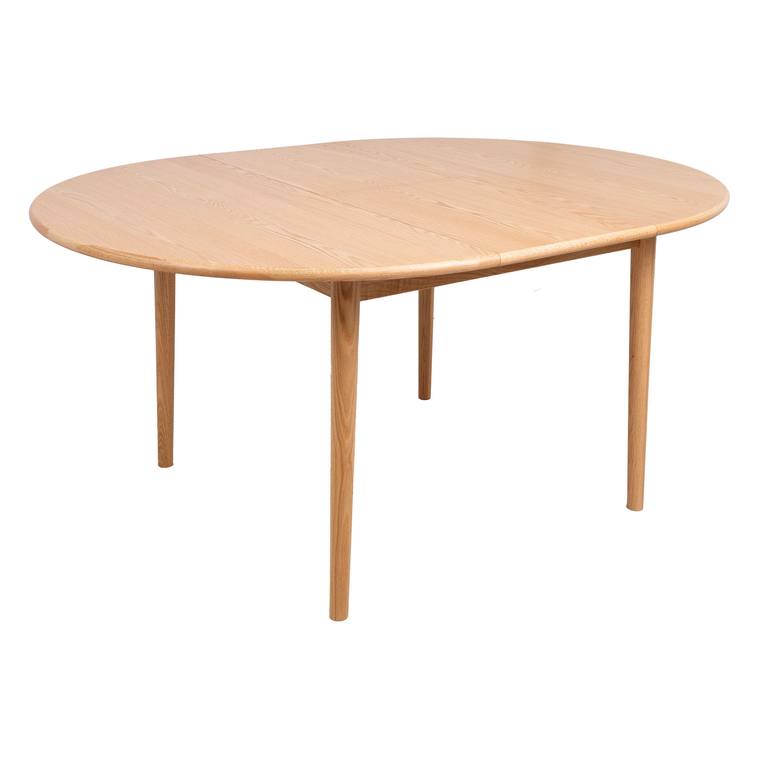 Ēdamistabas galds, izvelkams, ozolkoka, Ø 120 + 40 × 75 cm 2