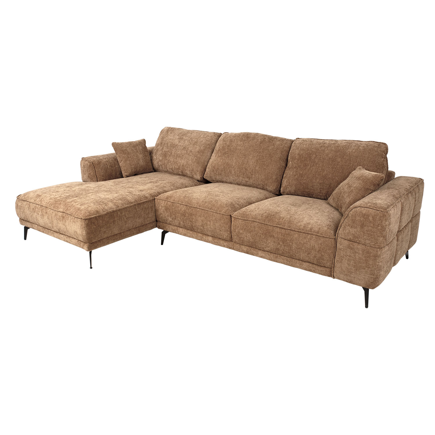 Kampinė sofa, kairinė, smėlinė, 295 × 170/104 × 92 cm