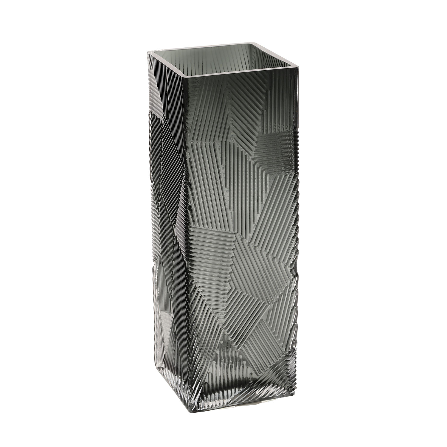 Vaza, pilka, 10 × 10 × 30 cm