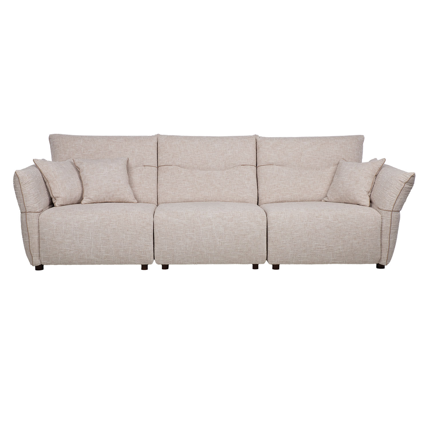 Sofa 4 vietų, reguliuojami porankiai, avižų balta, 284 x 100 x 92 cm