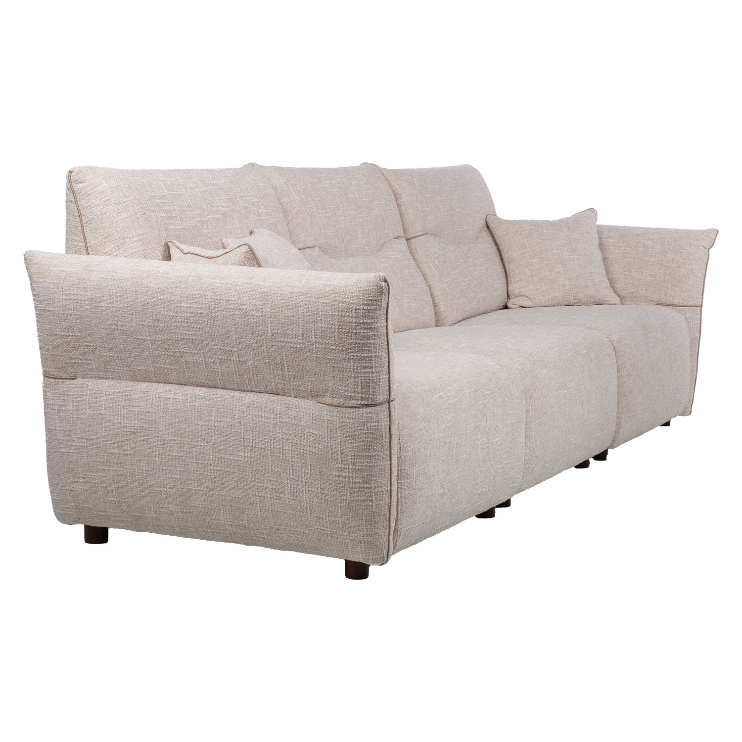 Sofa 4 vietų, reguliuojami porankiai, avižų balta, 284 x 100 x 92 cm 2