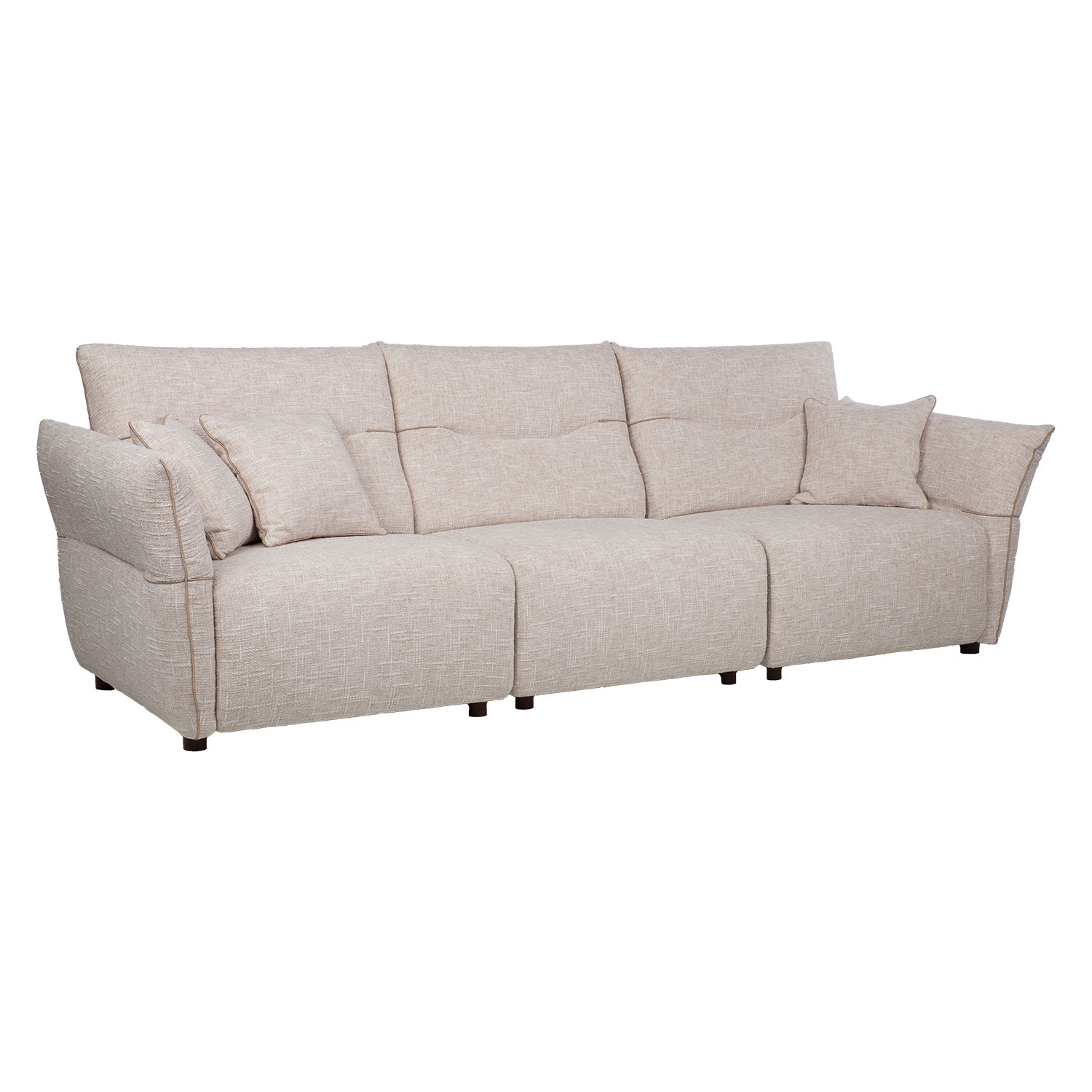 Sofa 4 vietų, reguliuojami porankiai, avižų balta, 284 x 100 x 92 cm