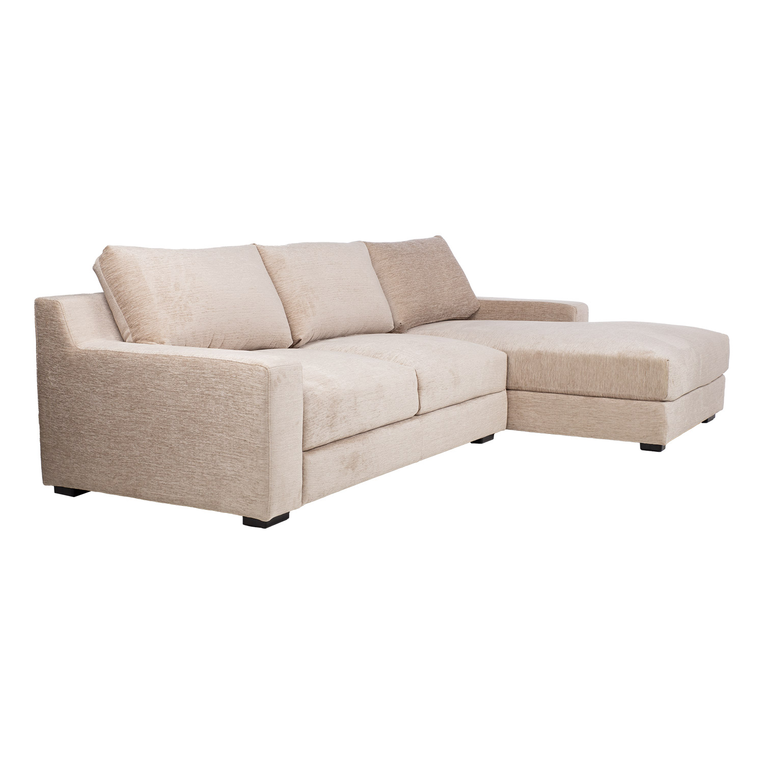 Kampinė sofa, dešininė, smėlio spalvos, 282 × 100/171 × 88 cm 2