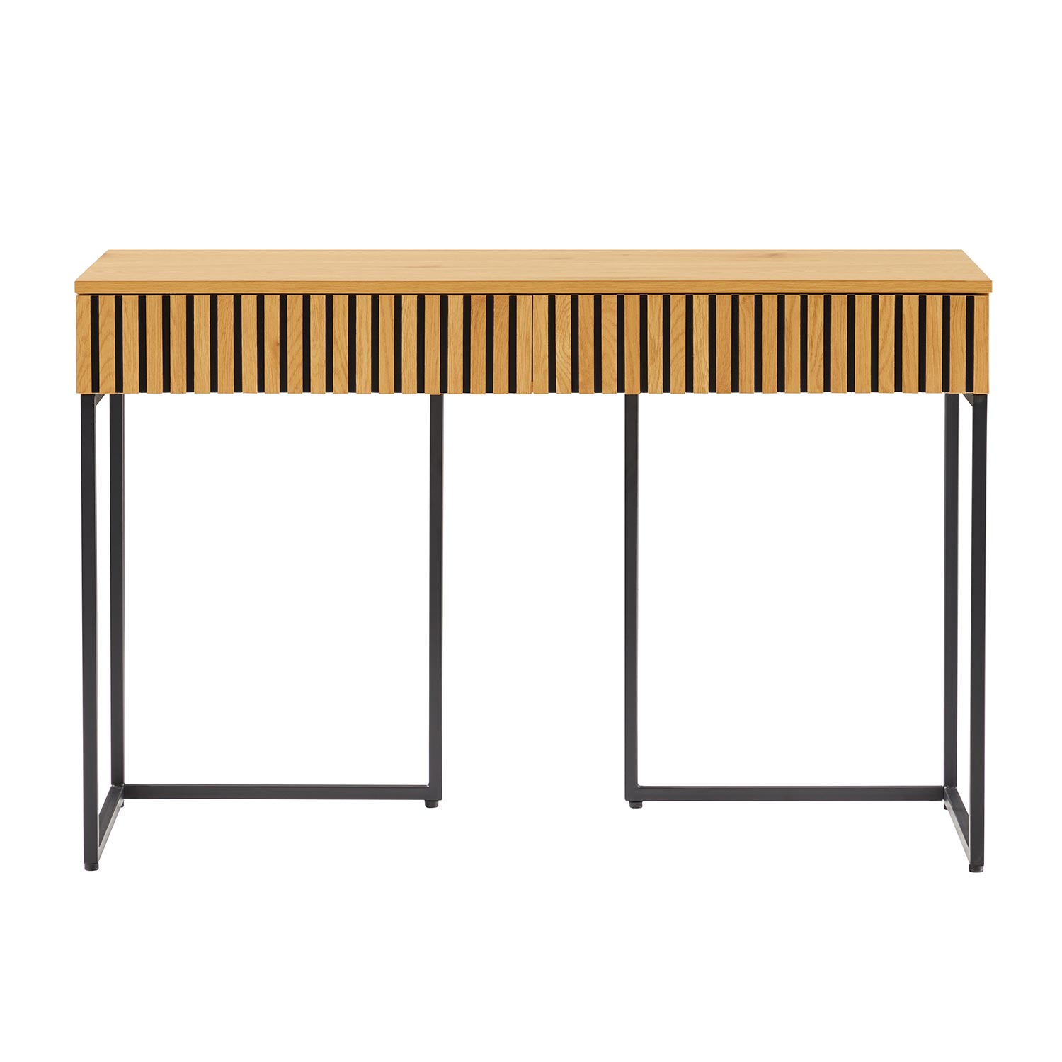 Konsolinis stalas su 2 stalčiais, ąžuolo dekoro, 120 x 50 x 79 cm 2