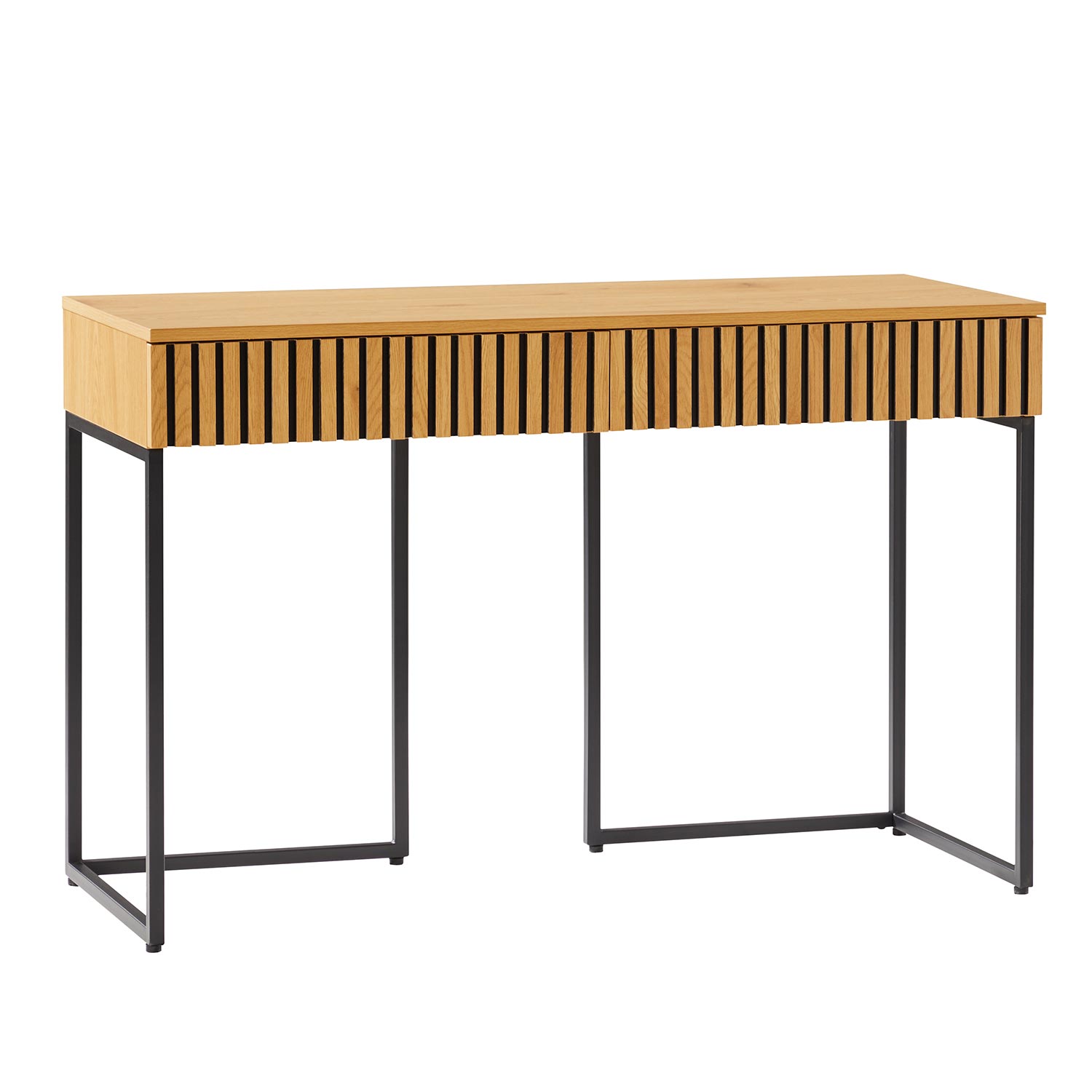 Konsolinis stalas su 2 stalčiais, ąžuolo dekoro, 120 x 50 x 79 cm