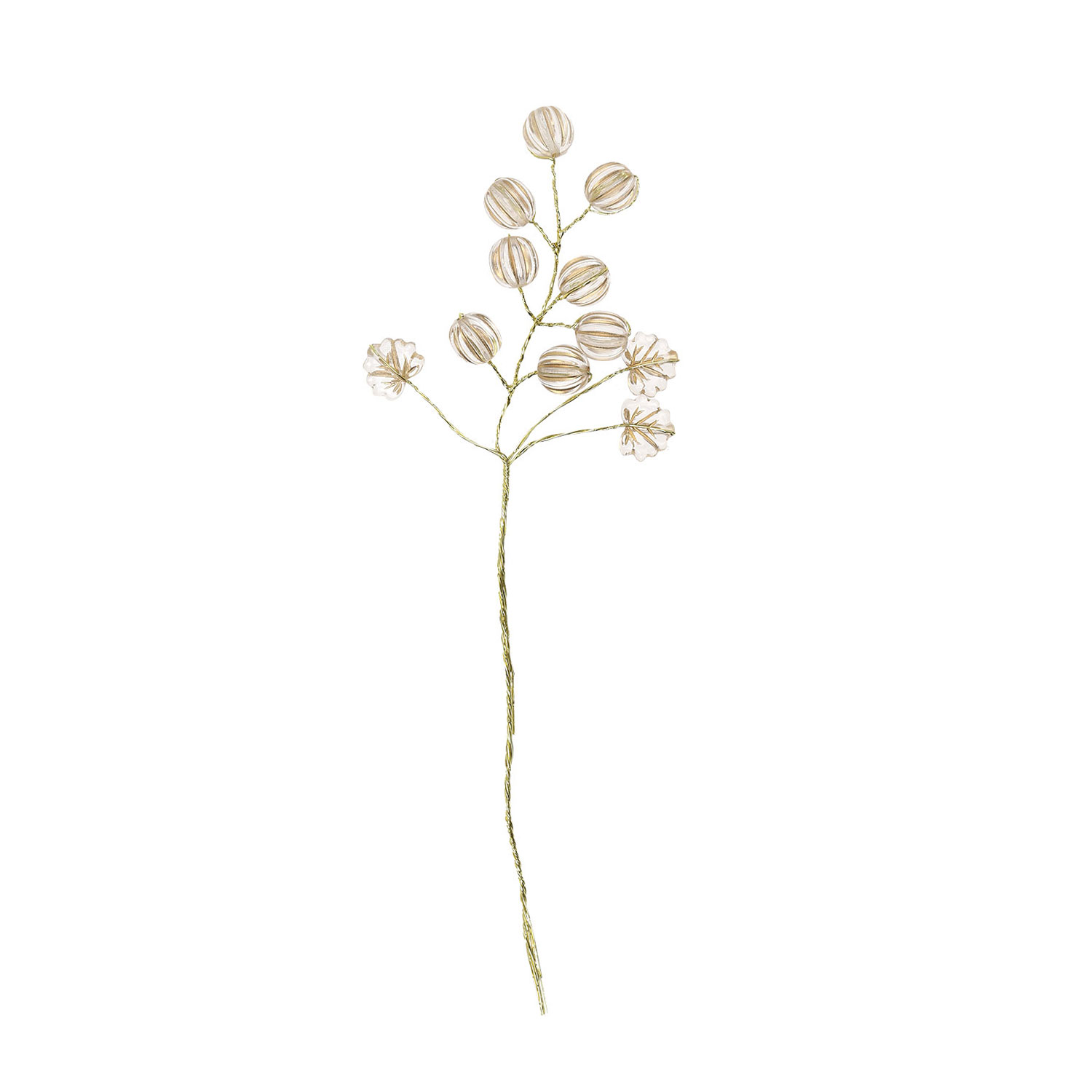 Dirbtinė šakelė su perlais, 13 cm