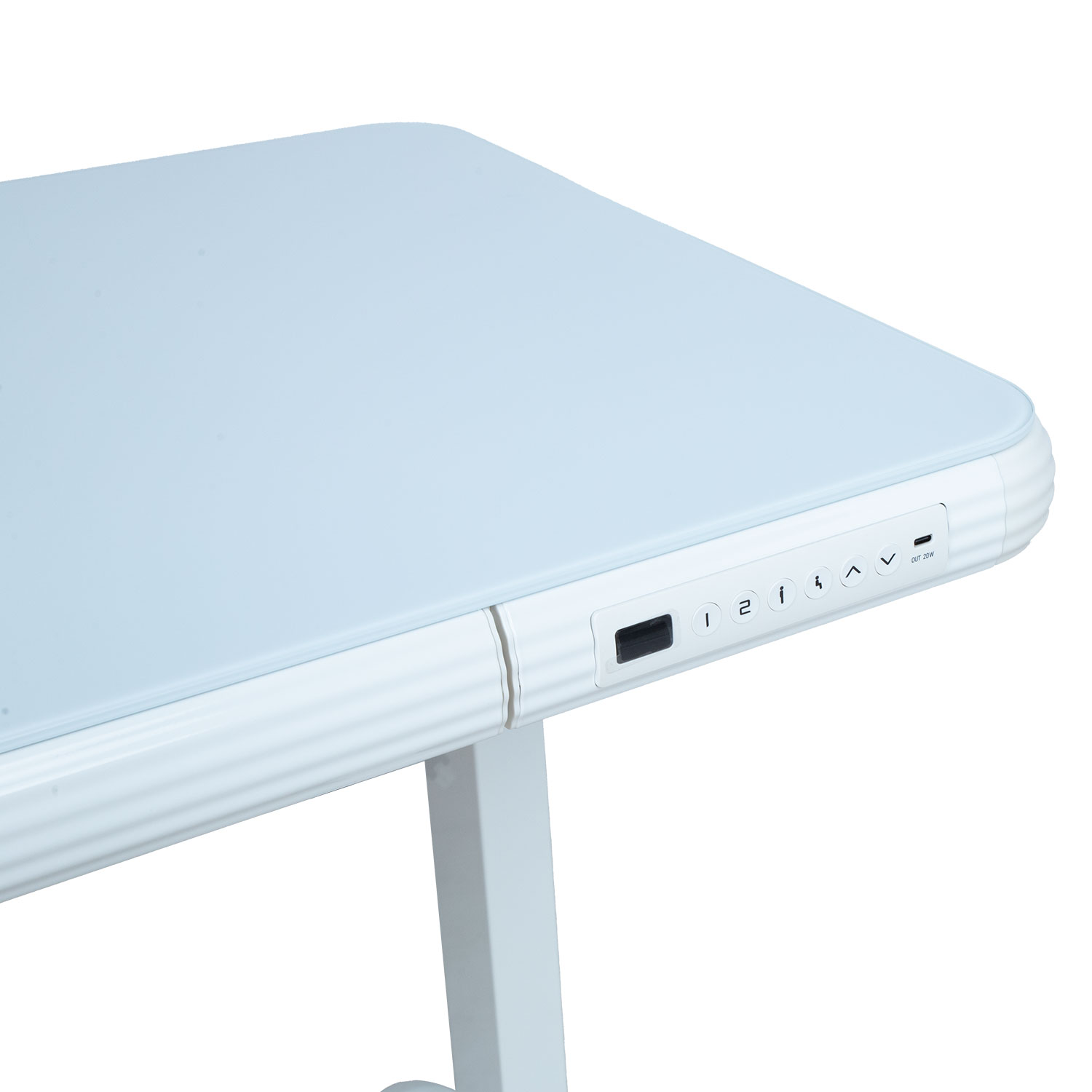Reguliuojamo aukščio stalas ERGO FIT su 1 varikliu, baltas, 122 × 62 × 73,5–118 cm 3