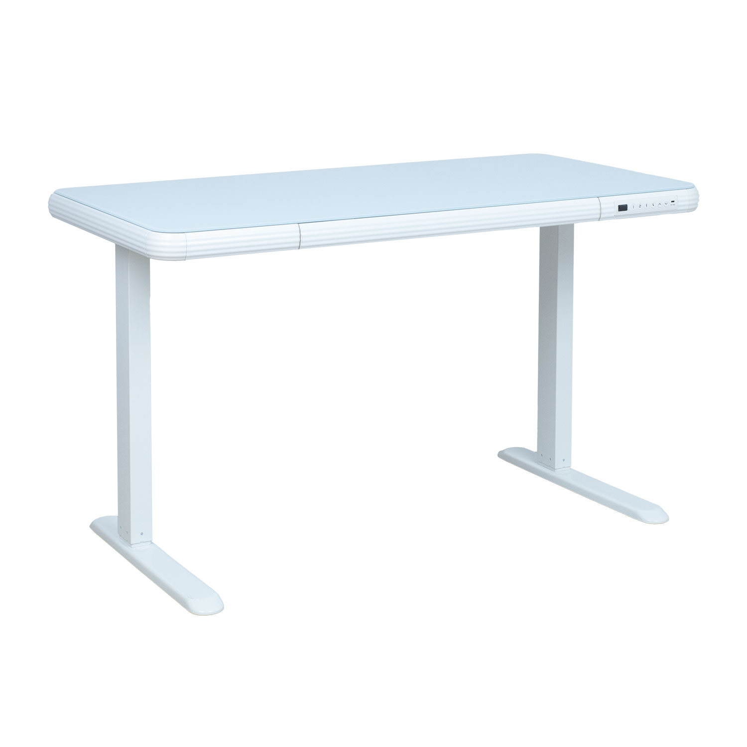 Reguliuojamo aukščio stalas ERGO FIT su 1 varikliu, baltas, 122 × 62 × 73,5–118 cm