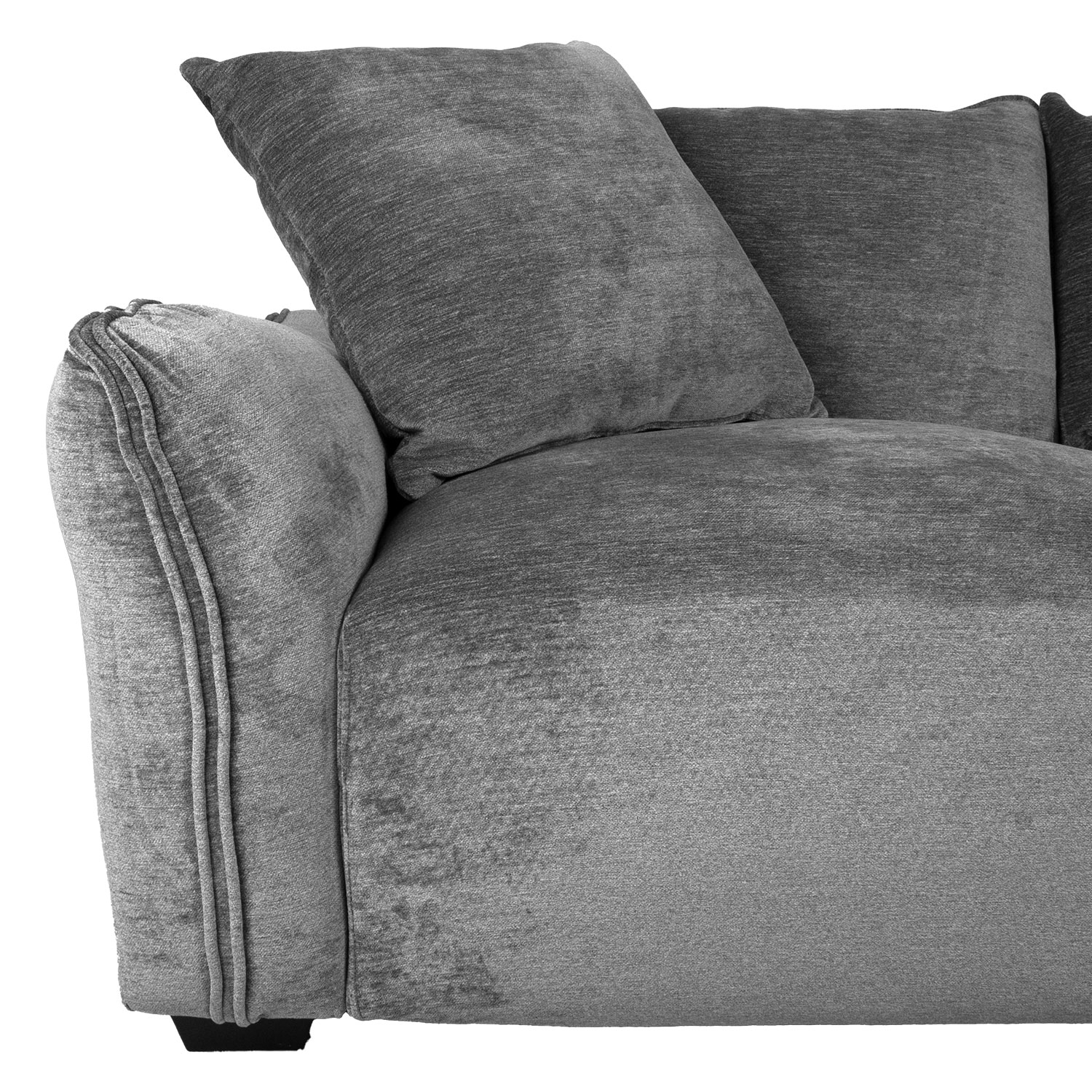 Kampinė sofa, dešininė, pilka, 284 × 102/162 × 83 cm 2