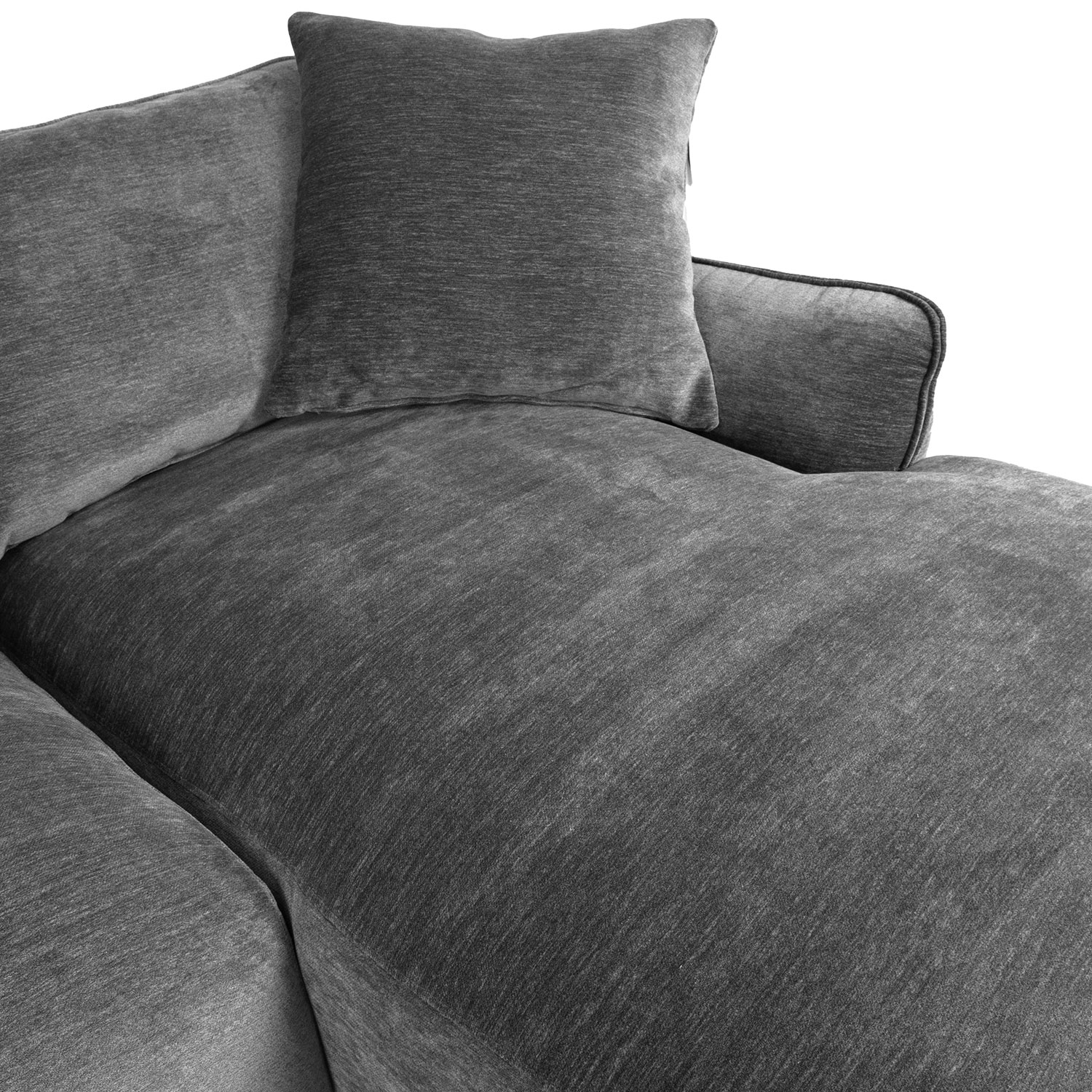Kampinė sofa, dešininė, pilka, 284 × 102/162 × 83 cm 3
