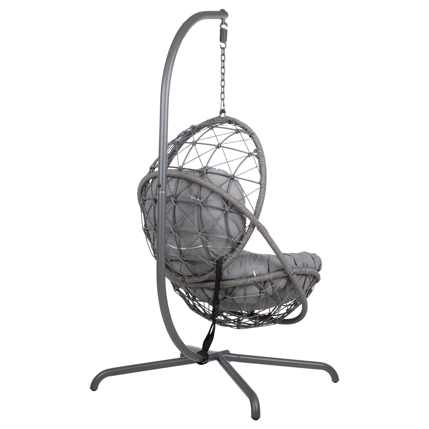 Pakabinamas krėslas, pilkas, 134 × 134 × 196 cm 3