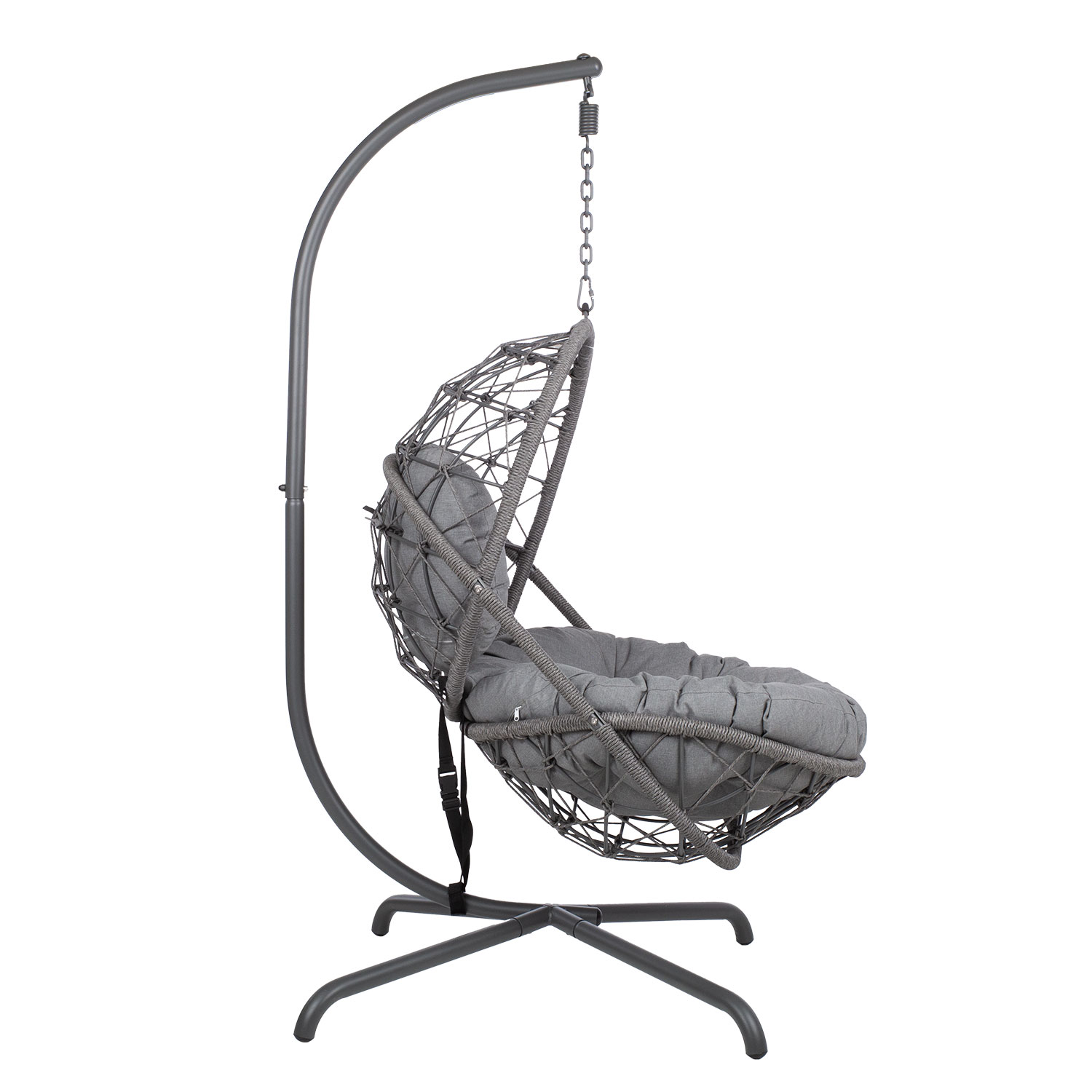 Pakabinamas krėslas, pilkas, 134 × 134 × 196 cm 2