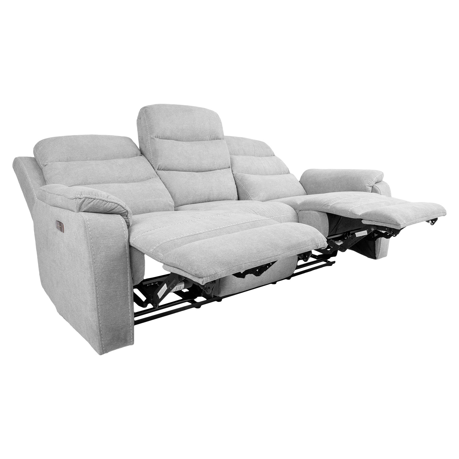 Sofa MIMI, elektrinė atlošiama, šviesiai pilka, 208 x 93 x 102 cm, 3 vietų