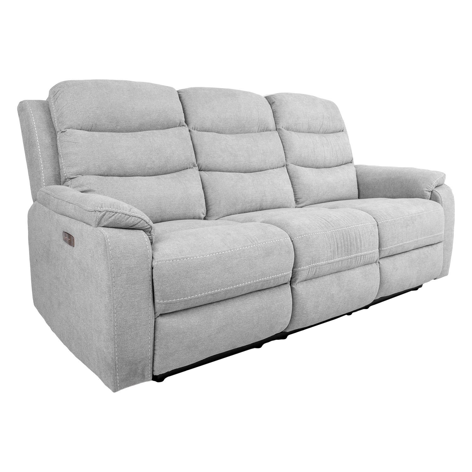 Sofa MIMI, elektrinė atlošiama, šviesiai pilka, 208 x 93 x 102 cm, 3 vietų