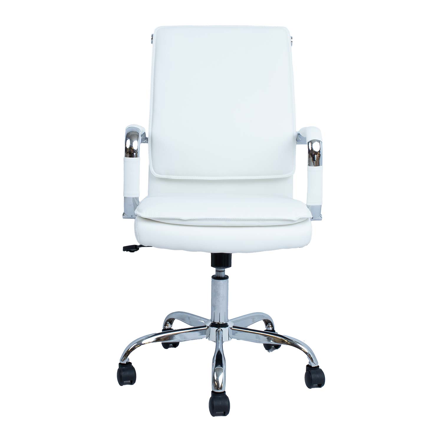 Biuro kėdė su supimo mechanizmu, balta, 54,5 × 63 × 94–104 cm