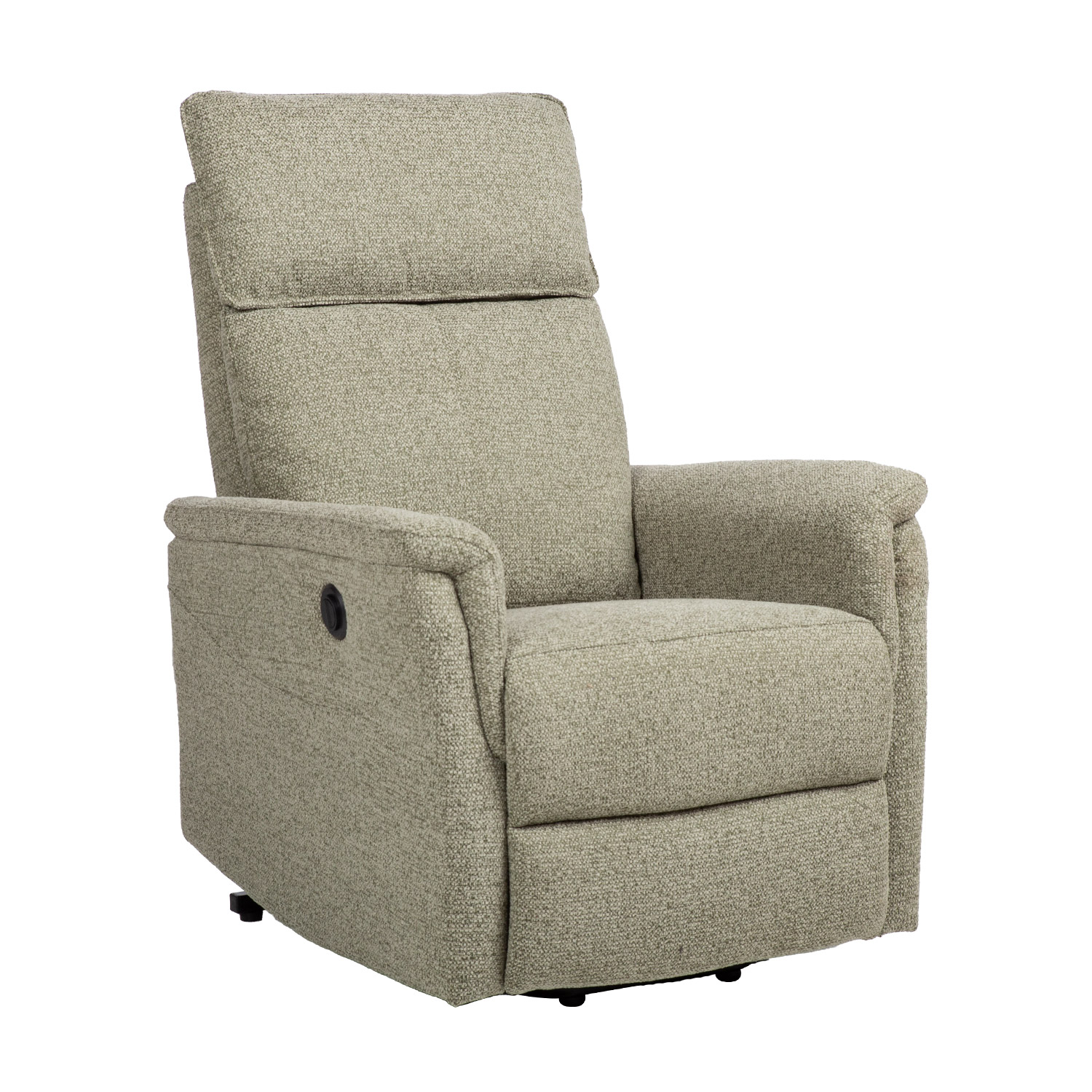 Fotelis, elektrinis su pakėlimo mechanizmu, žalias, 76 × 82 × 110 cm