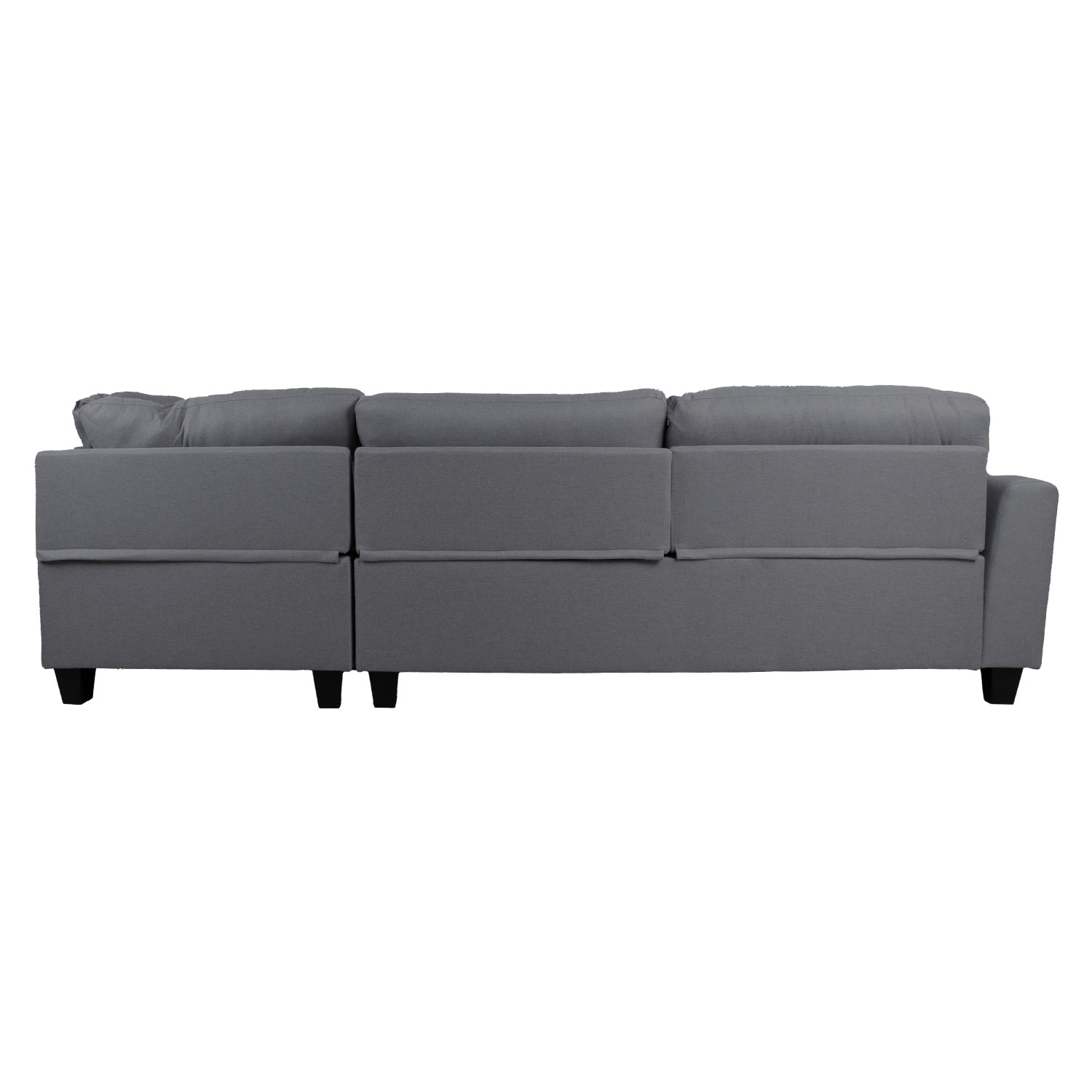 Kampinė sofa, dešininė, tamsiai pilka, 268 × 83/158 × 88 cm 3