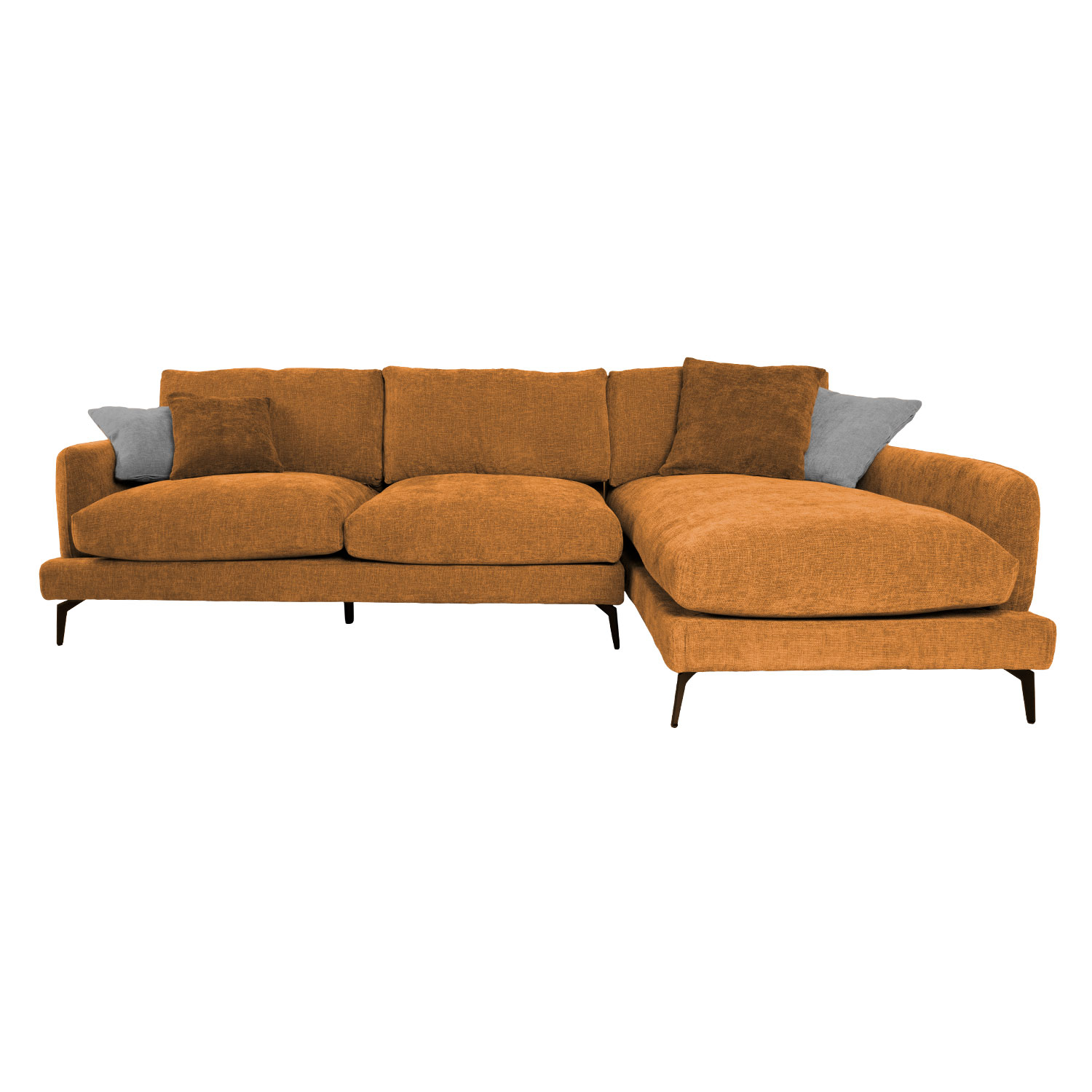 Kampinė sofa su dešininiu kampu, ruda, 292 × 94/162 × 94 cm