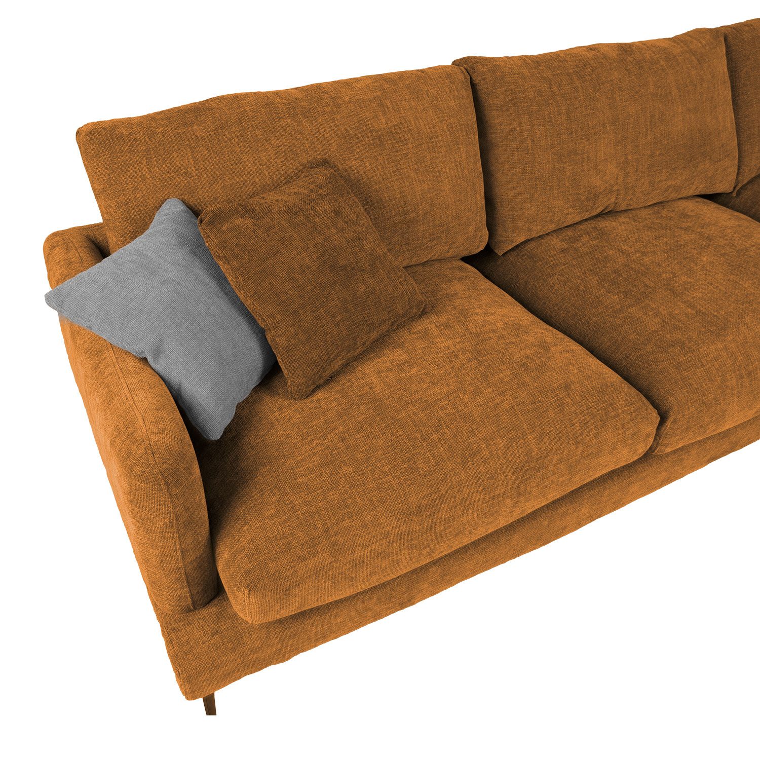 Kampinė sofa su dešininiu kampu, ruda, 292 × 94/162 × 94 cm 3