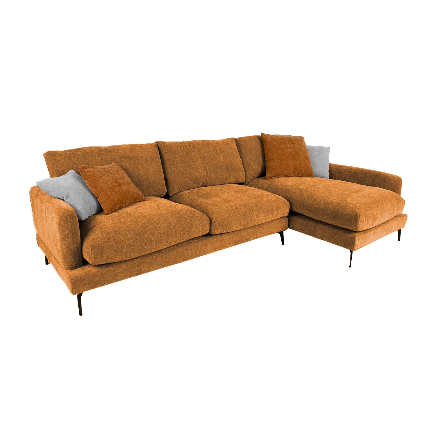 Kampinė sofa su dešininiu kampu, ruda, 292 × 94/162 × 94 cm