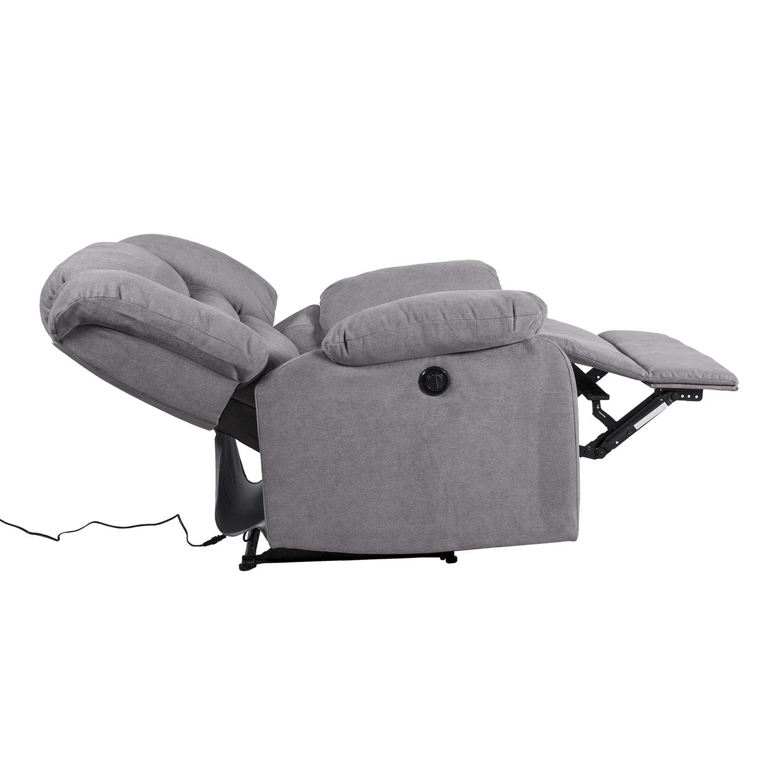 Atlošiamas fotelis su elektriniu mechanizmu, pilkas, 99 × 95 × 102 cm 2
