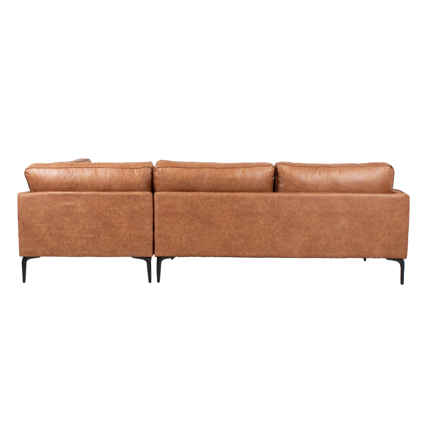 Kampinė sofa, dešininė, ruda, 257 × 83/168 × 82 cm 3