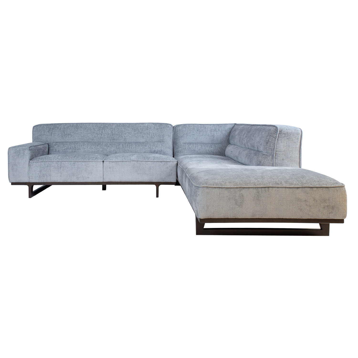 Kampinė sofa, dešininė, sidabriškai pilka, 272 × 95/240 × 79 cm 2