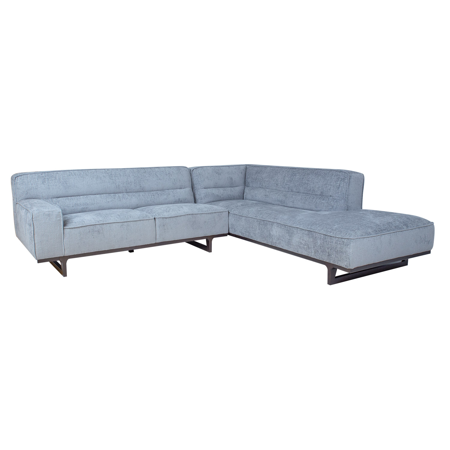 Kampinė sofa, dešininė, sidabriškai pilka, 272 × 95/240 × 79 cm