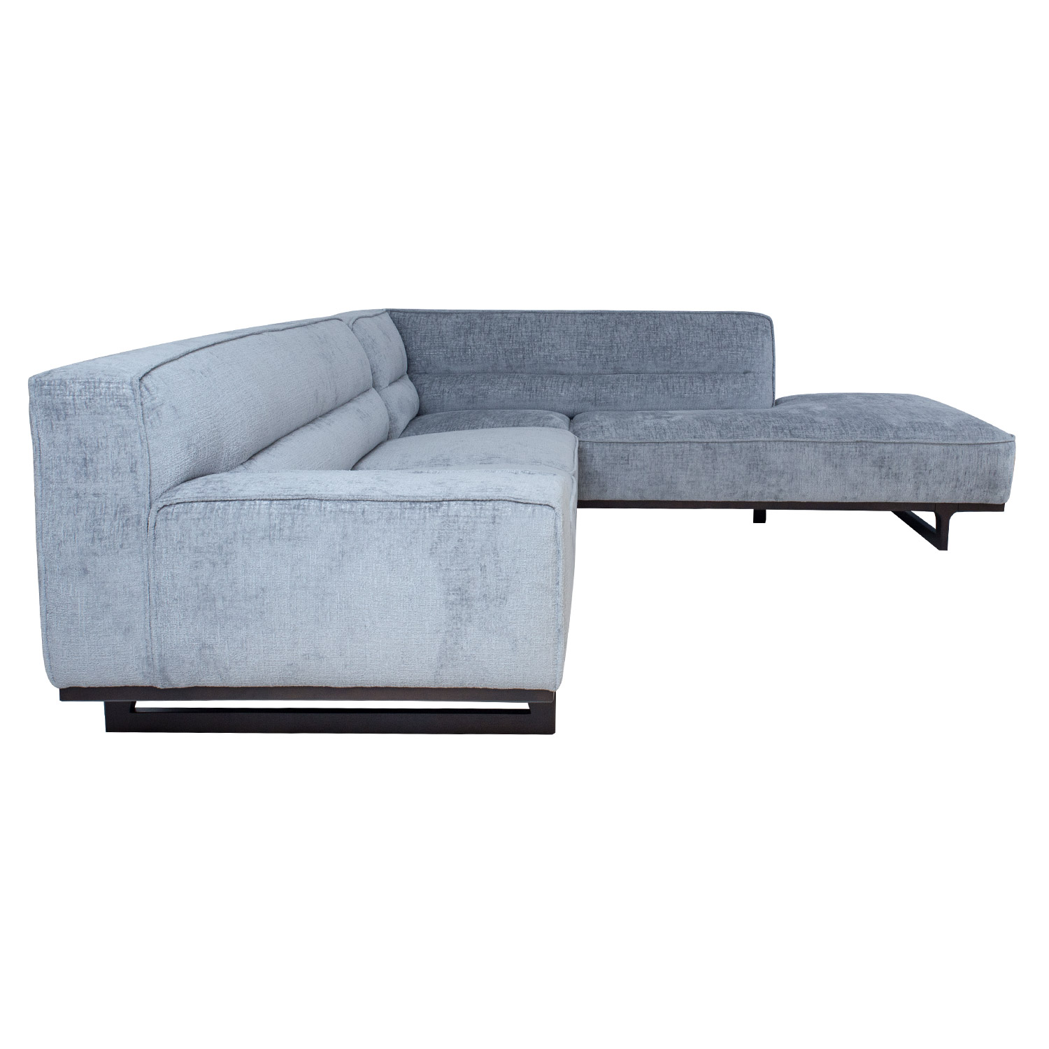 Kampinė sofa, dešininė, sidabriškai pilka, 272 × 95/240 × 79 cm