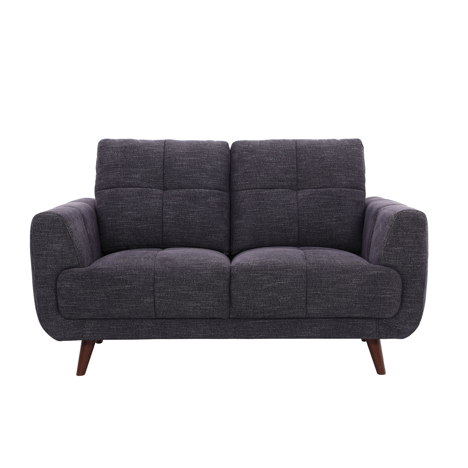 Dvivietė sofa su kišeninėmis spyruoklėmis, tamsiai pilka, 154 × 88 × 90 cm