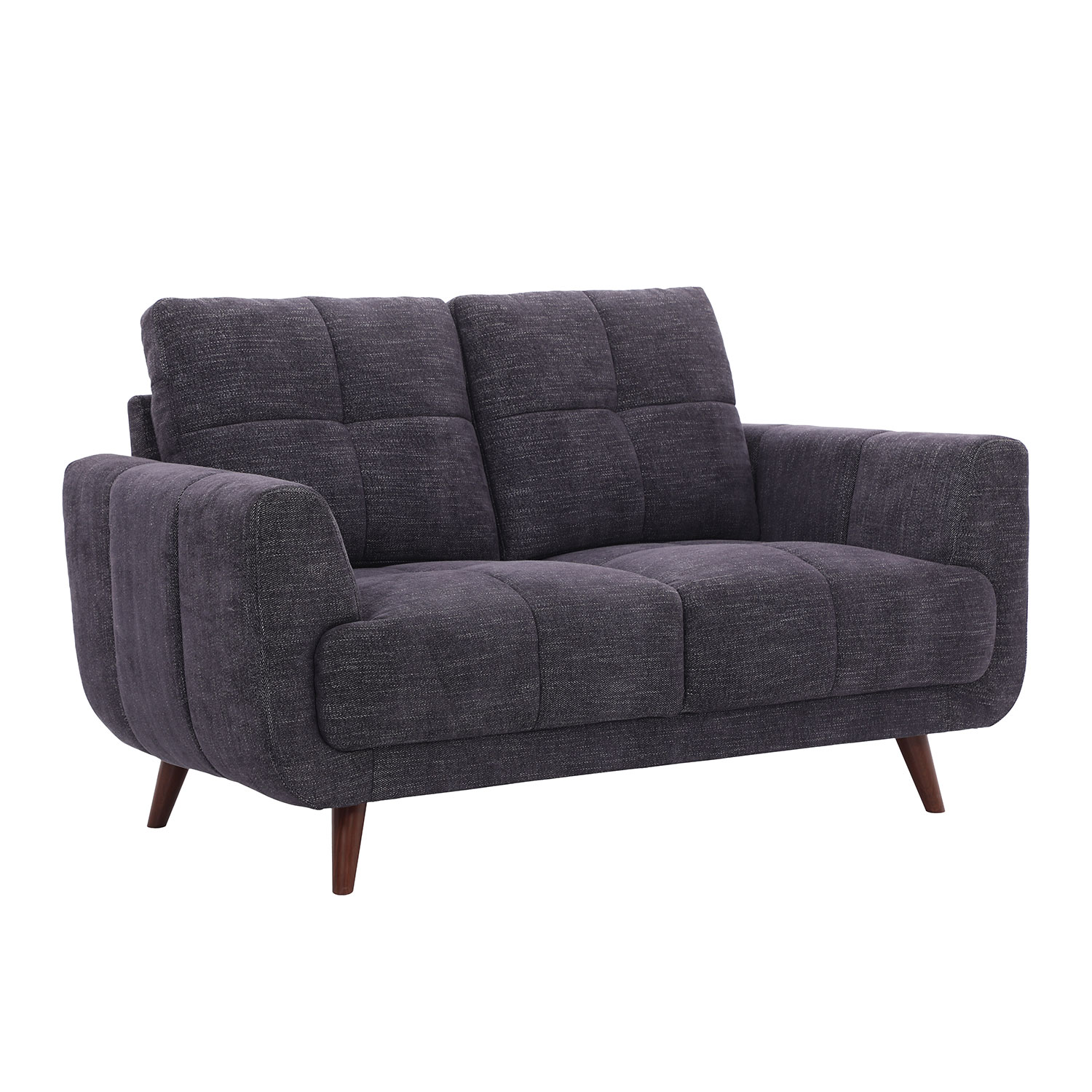 Dvivietė sofa su kišeninėmis spyruoklėmis, tamsiai pilka, 154 × 88 × 90 cm