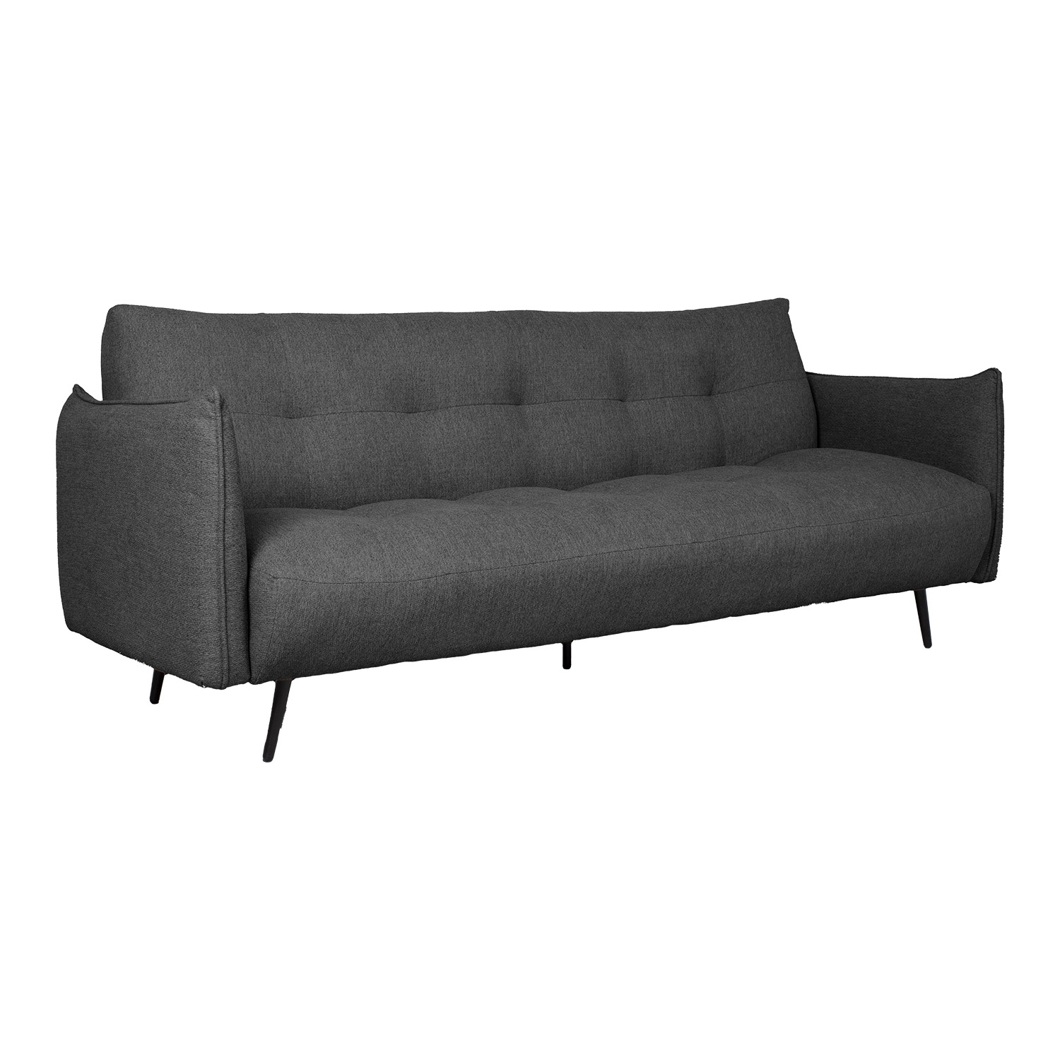 Sofa-lova, 3 vietų, tamsiai pilka, 202 × 82 × 82 cm