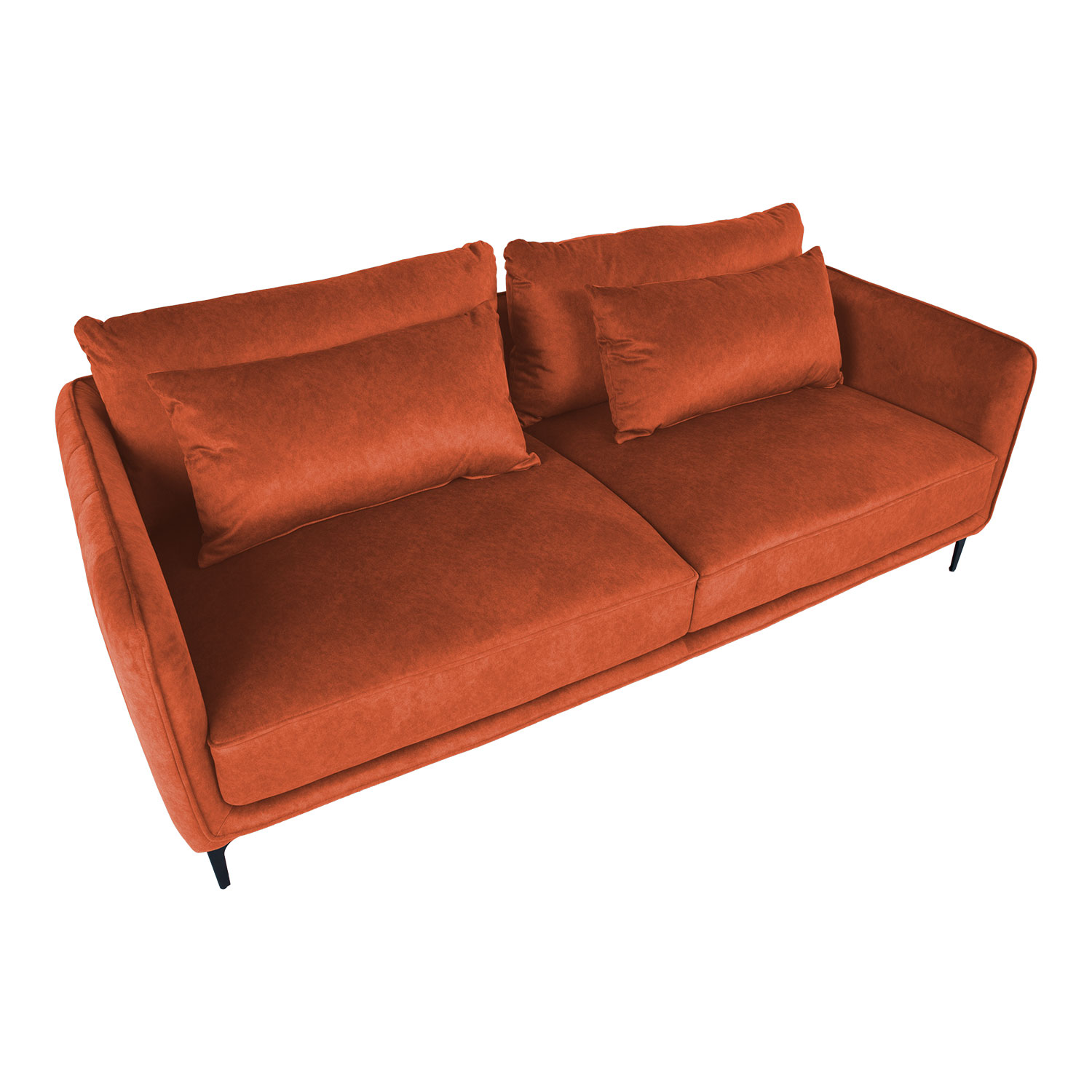 Trivietė sofa, oranžinė, 208 × 98 × 85 cm 2