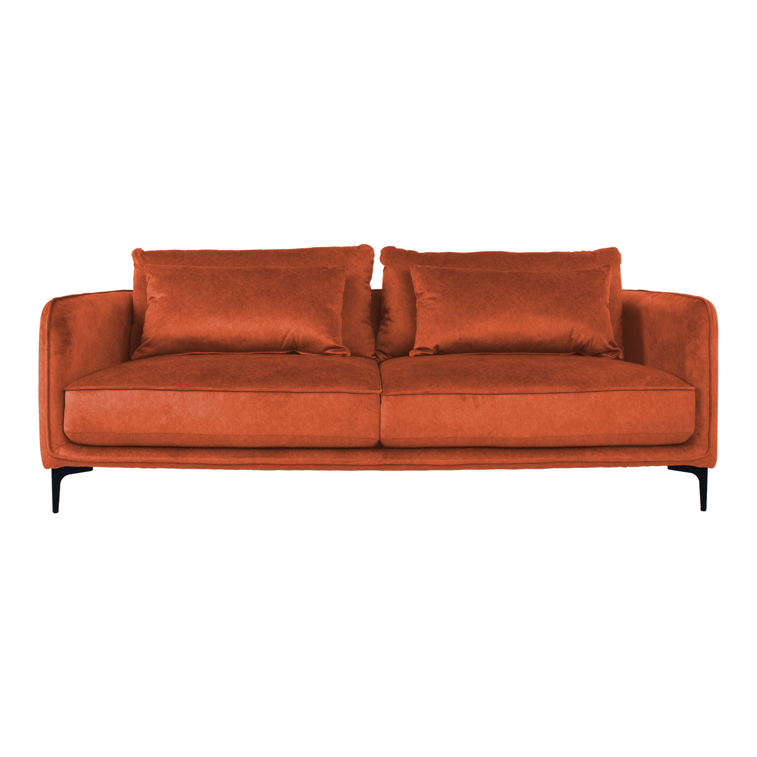 Trivietė sofa, oranžinė, 208 × 98 × 85 cm