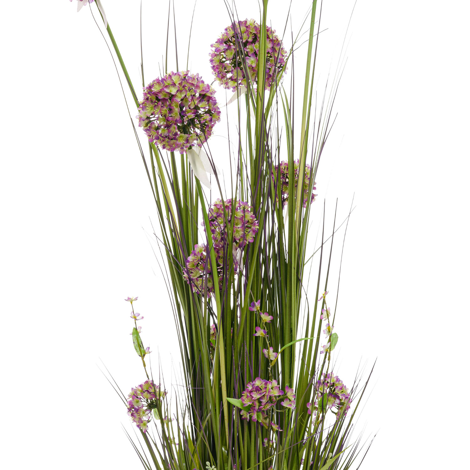 Dirbtinė gėlė IN GARDEN, violetinis dekoratyvinis česnakas su žolės stiebais vazone, 120 cm