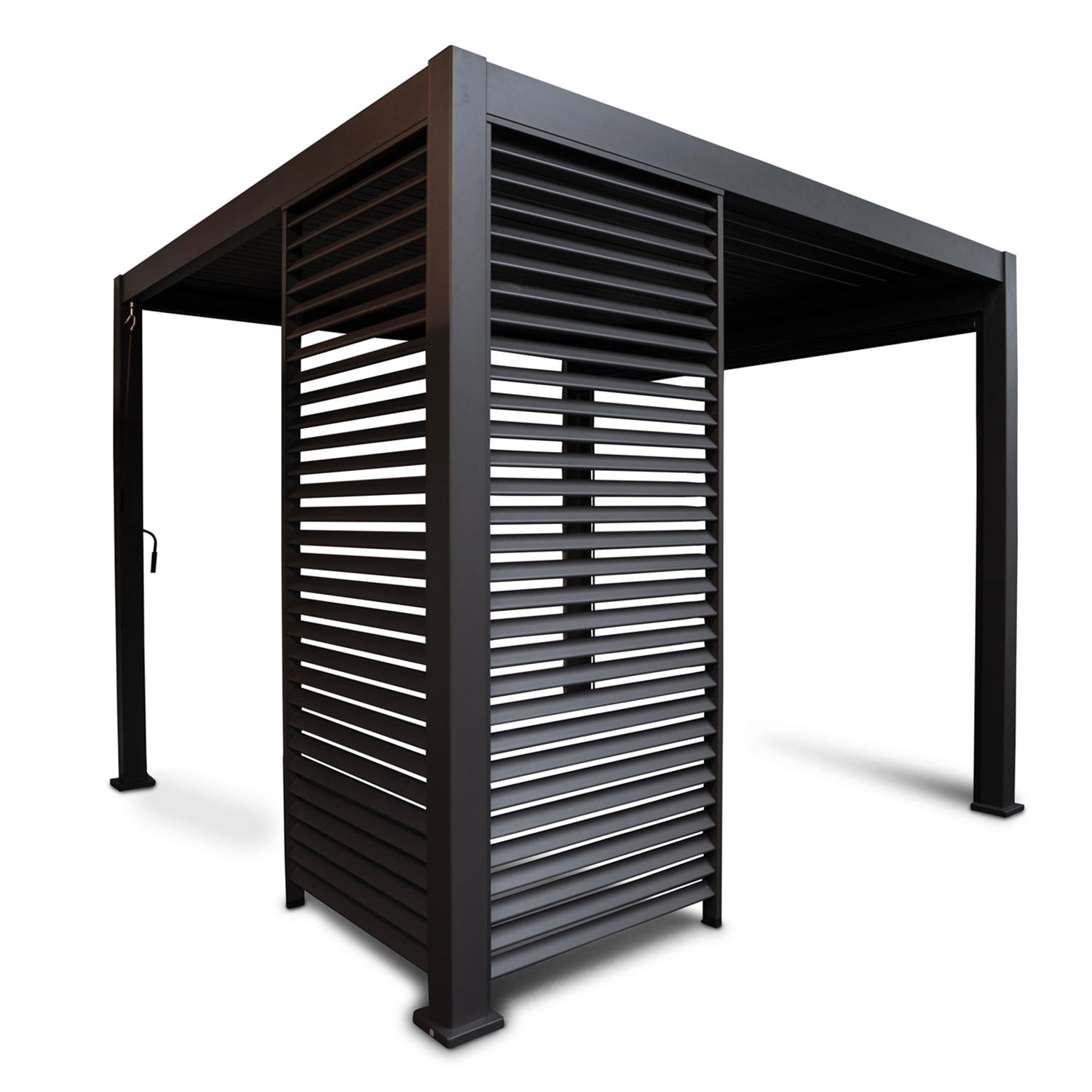 Lamelių sienelė pavėsinei MIRADOR-111, tamsiai pilka, 123,5 × 238,3 cm