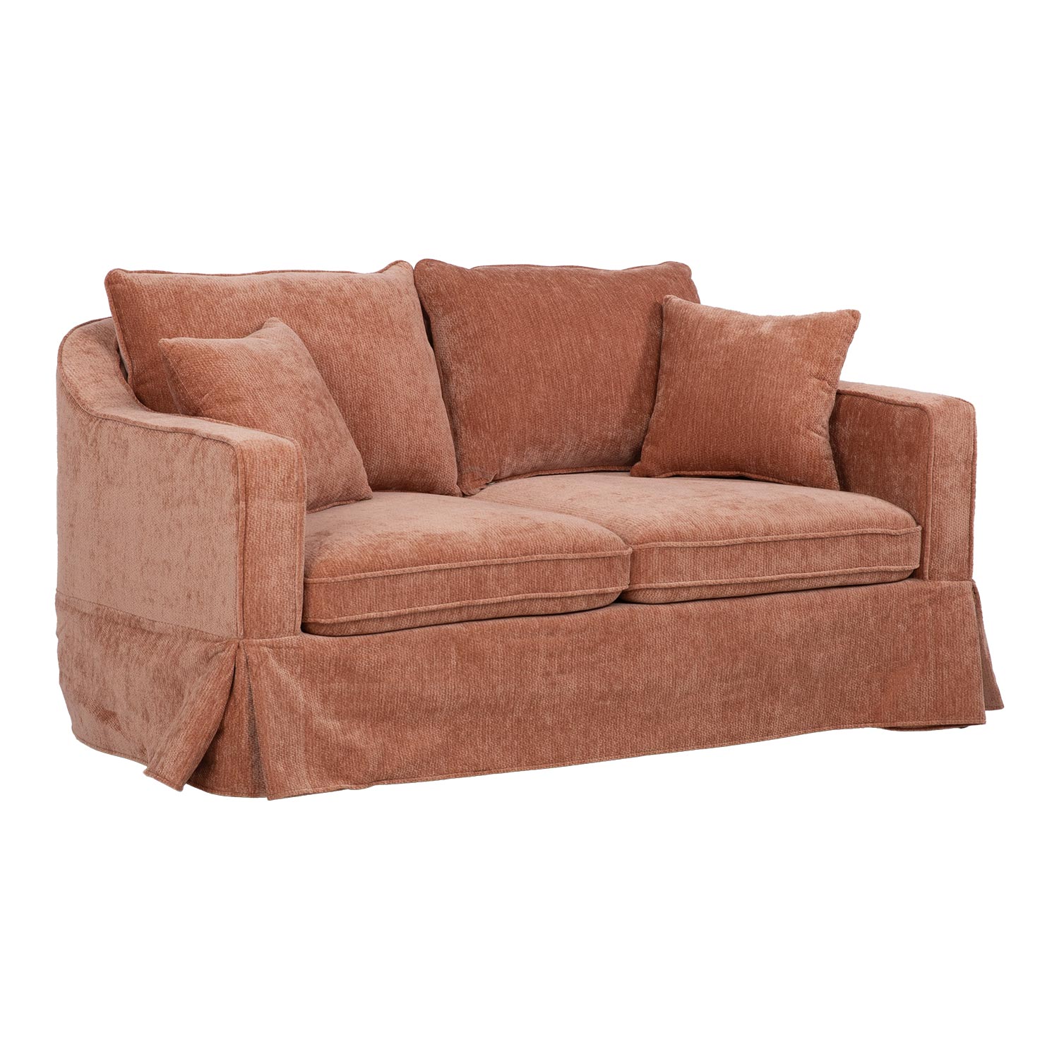 Dvivietė sofa su kišeninėmis spyruoklėmis, oranžinė, 152 × 87 × 80 cm