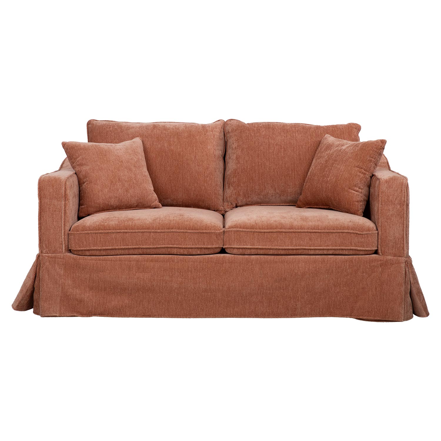 Dvivietė sofa su kišeninėmis spyruoklėmis, oranžinė, 152 × 87 × 80 cm