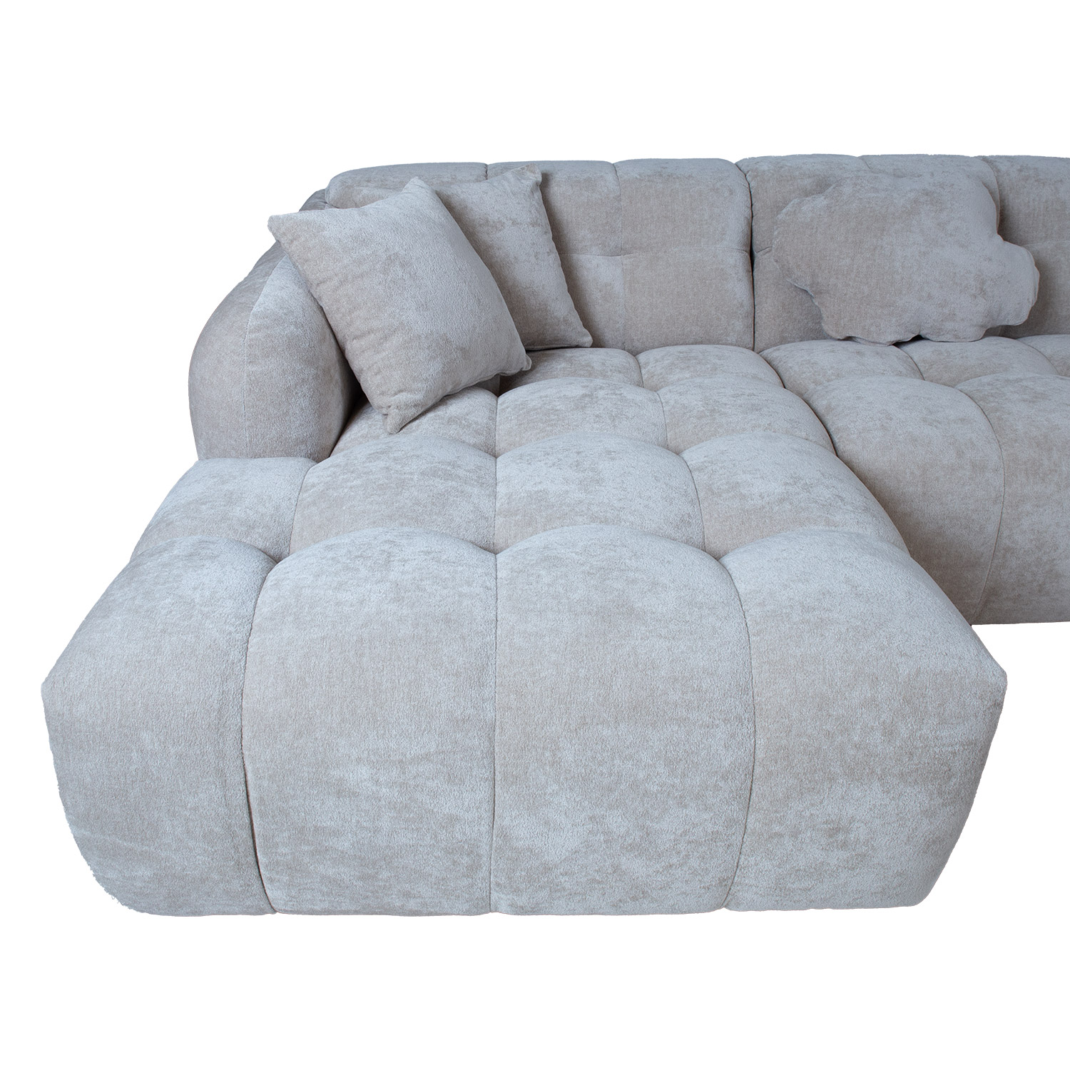 Kampinė sofa, U formos, smėlio spalvos, 374 × 162/242 × 76 cm 3