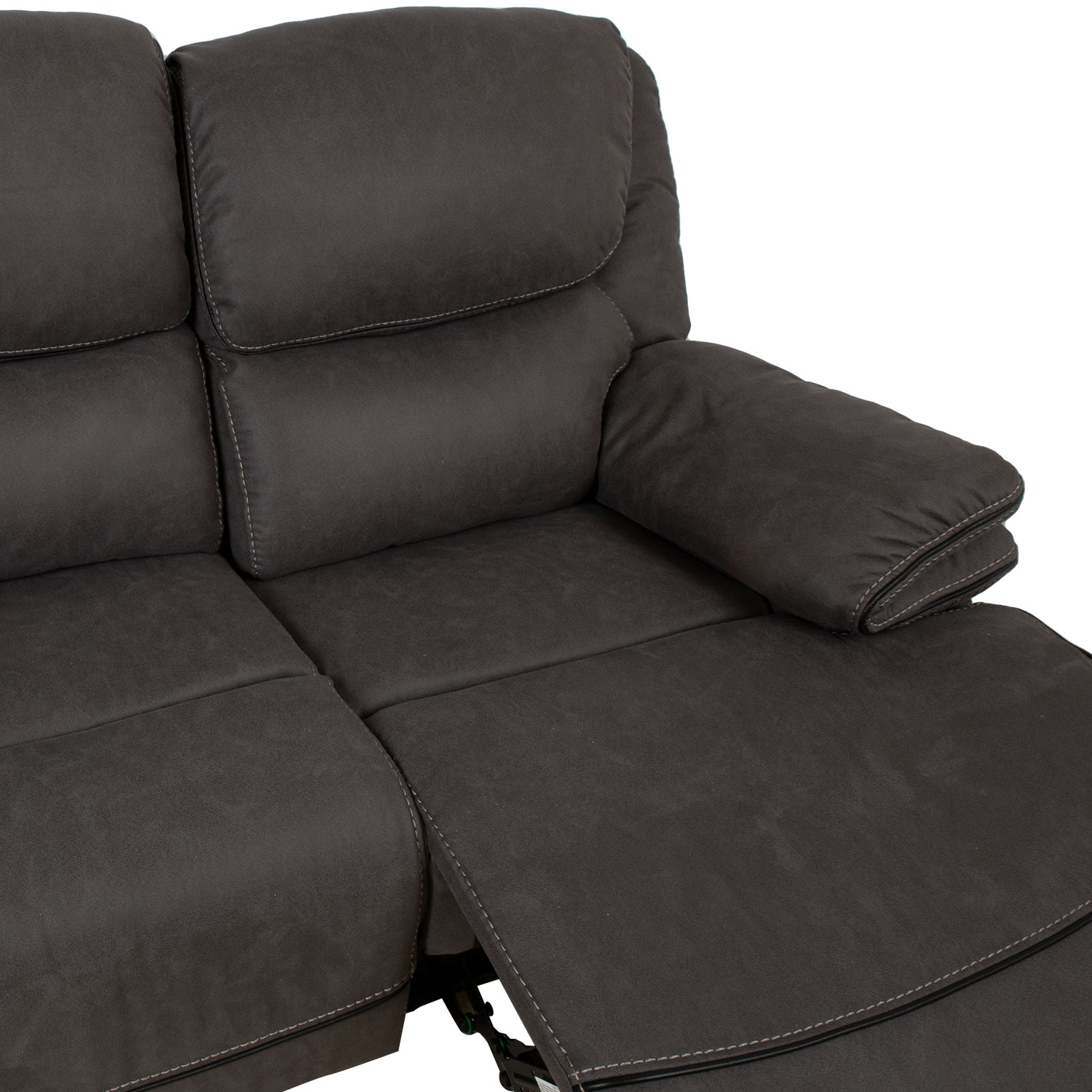 Sofa dvivietė su rankiniu atlošimo mechanizmu, pilka, 163 × 93 × 106 cm 3