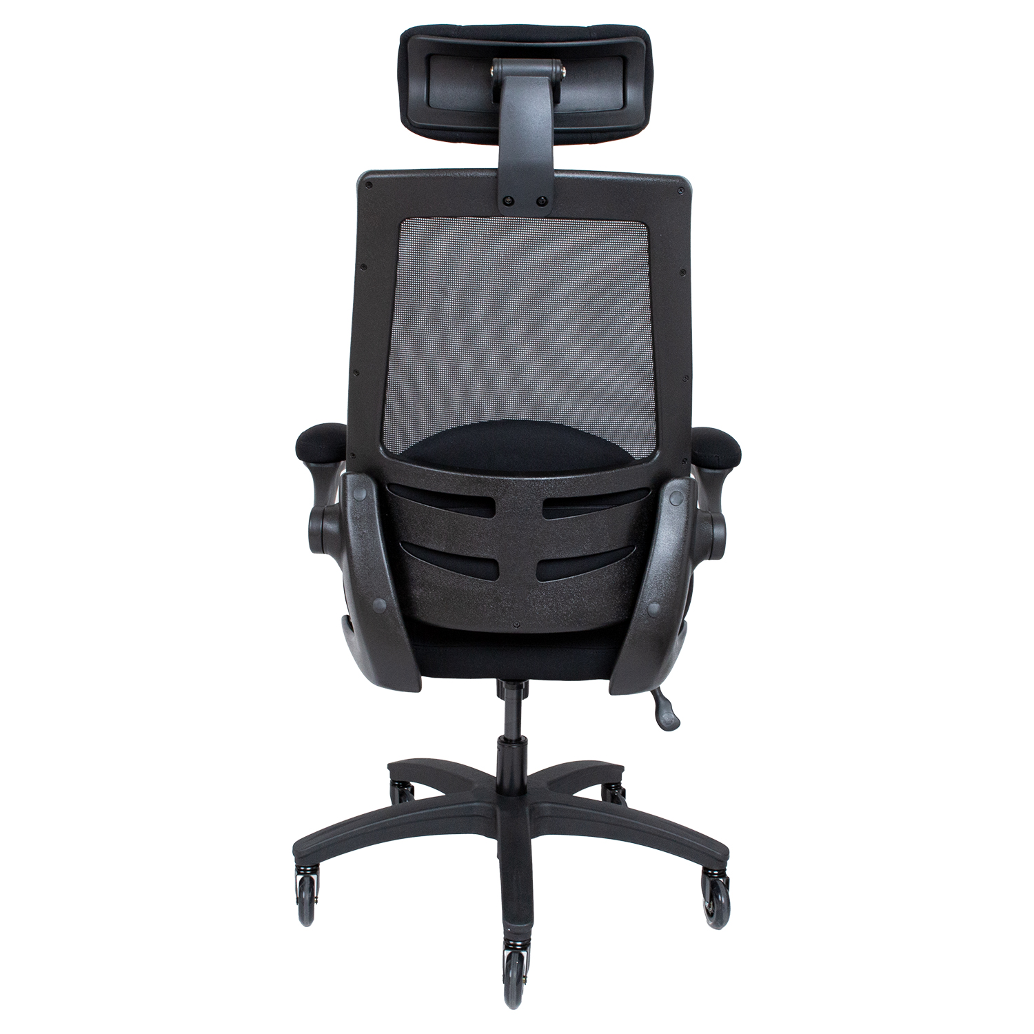 Biuro kėdė su supimo mechanizmu ir reguliuojamu galvos atlošu, juoda, 70 × 71 × 121–131 cm 3