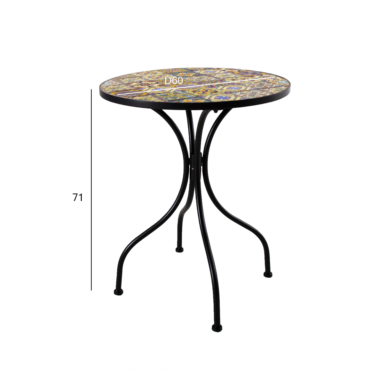 Lauko stalas, įvairiaspalvis, Ø 60 × 71 cm 3