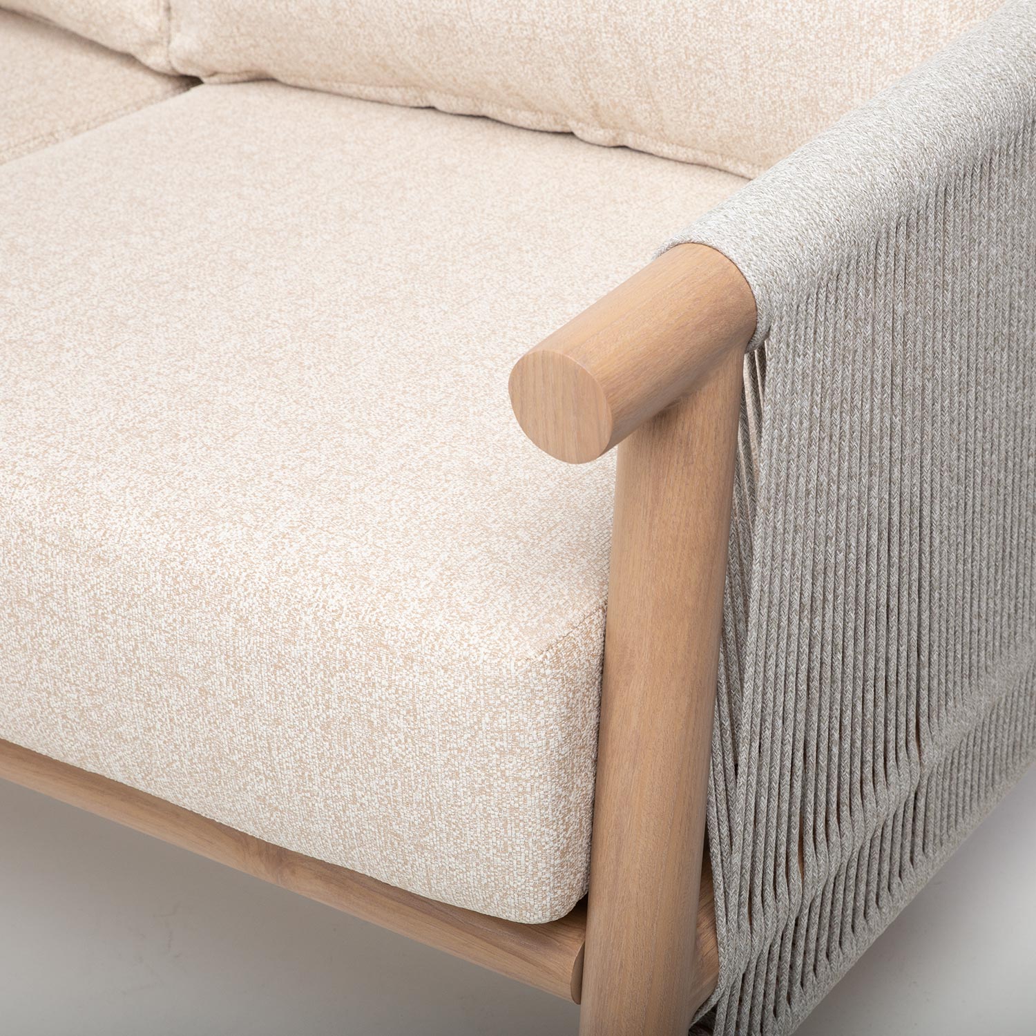 Lauko kampinė sofa DIANA, smėlinė, 286 × 218 × 78 cm 3