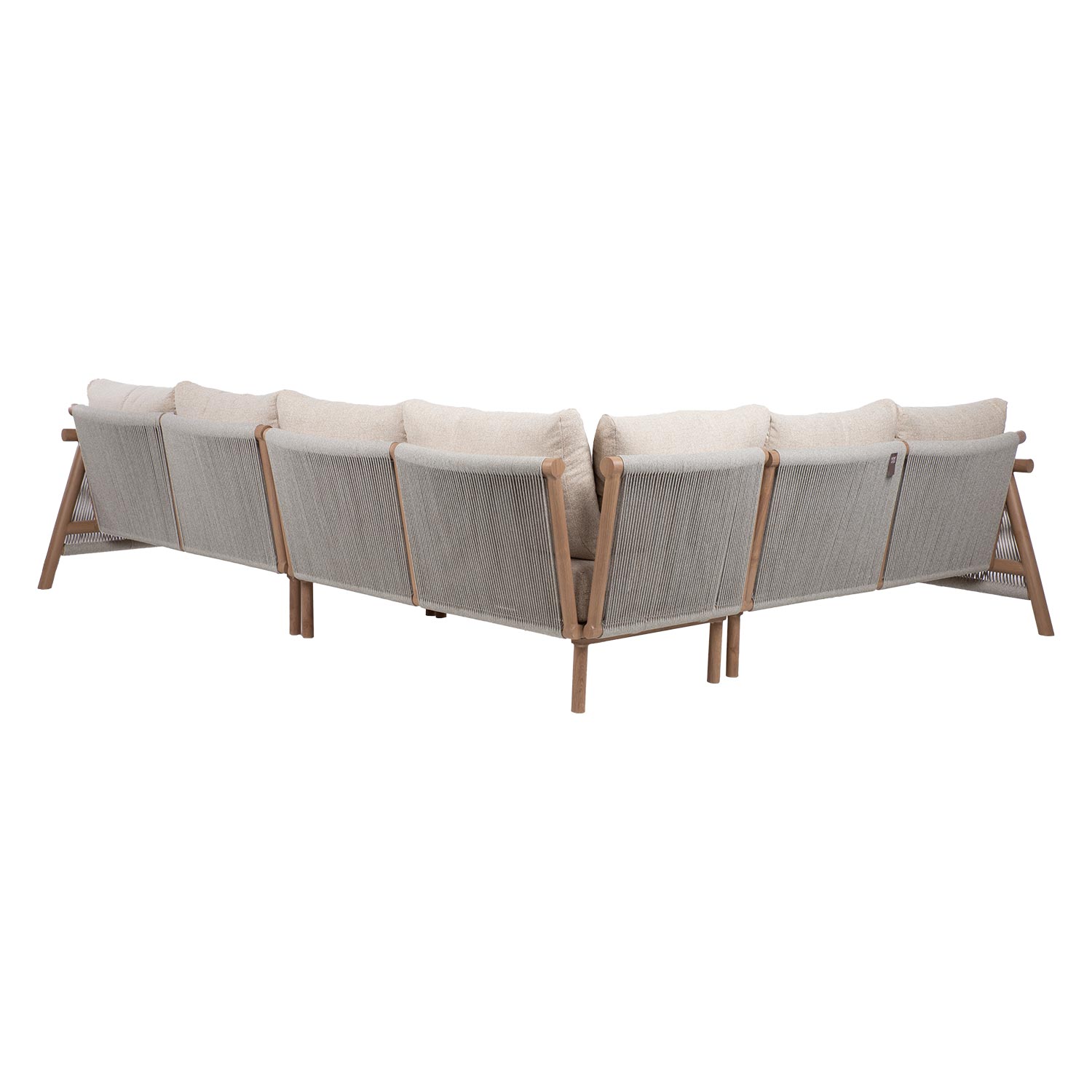 Lauko kampinė sofa DIANA, smėlinė, 286 × 218 × 78 cm 2