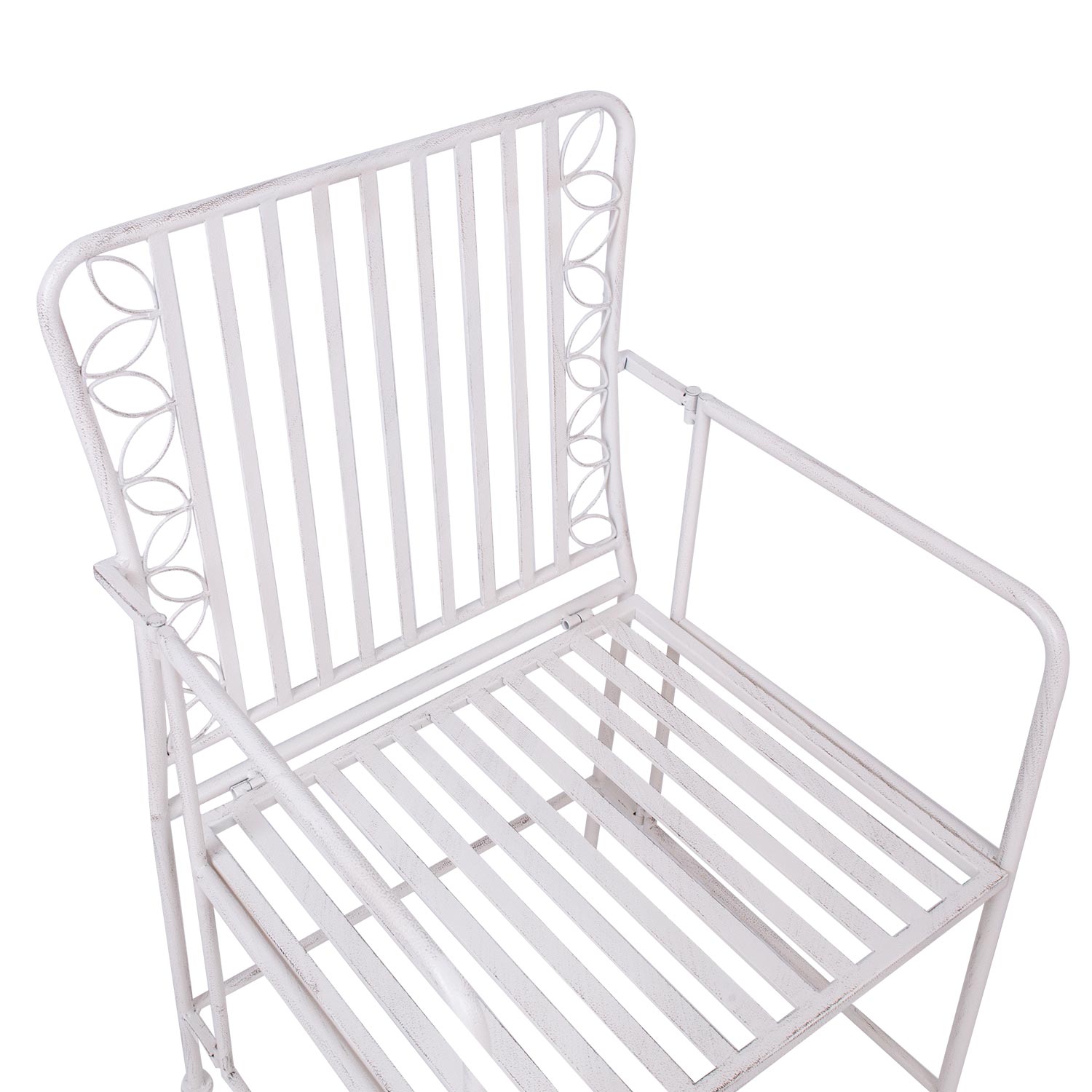 Lauko kėdė, antikvarinės baltos spalvos, 54 × 53 × 92 cm 3