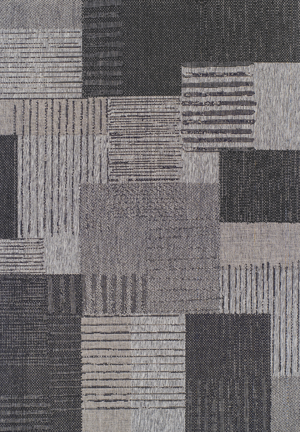 Durų kilimėlis, plokščio audimo, su latekso danga, juodas/pilkas, 50 × 80 cm