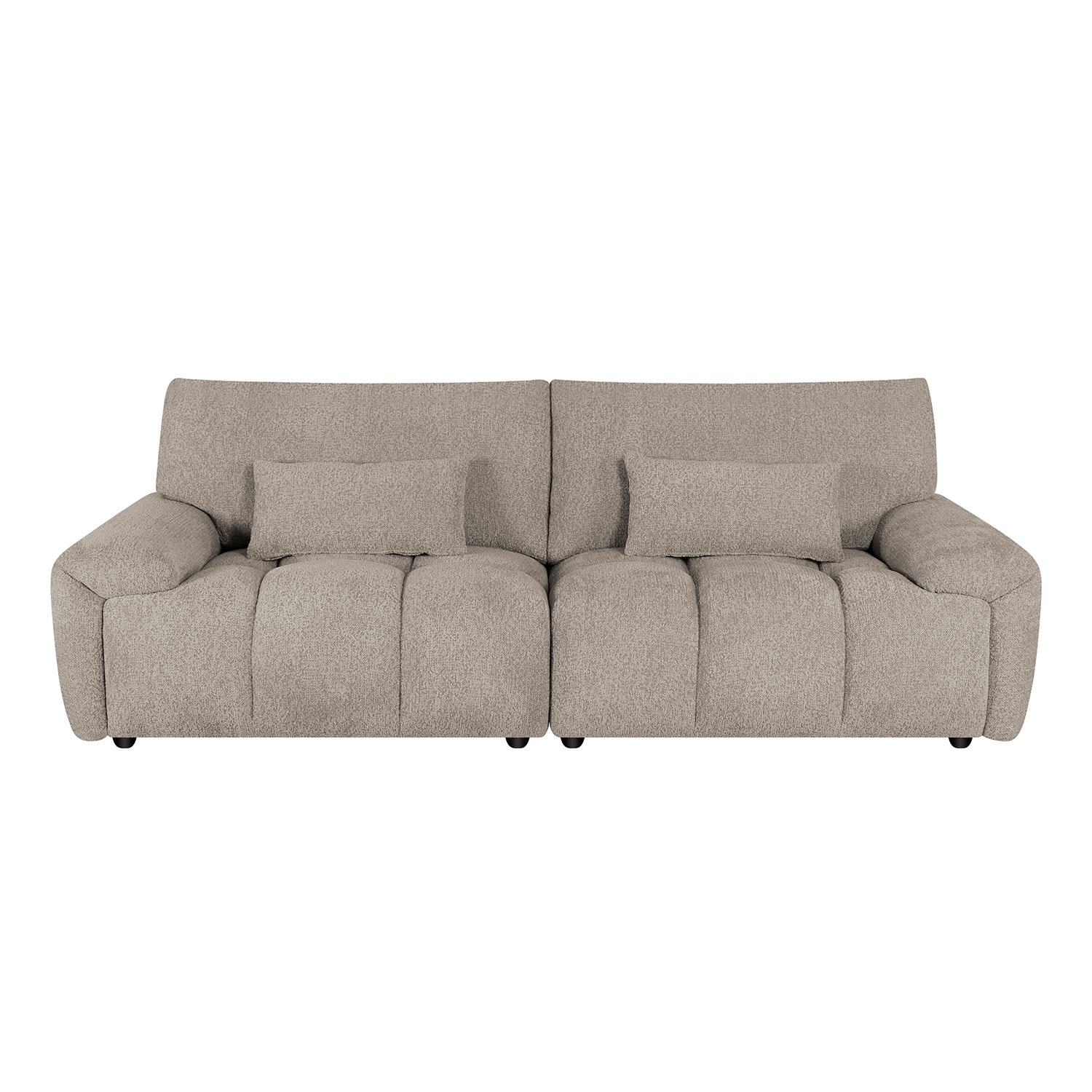 Trivietė sofa, šviesiai ruda, 248 × 100 × 89 cm 2