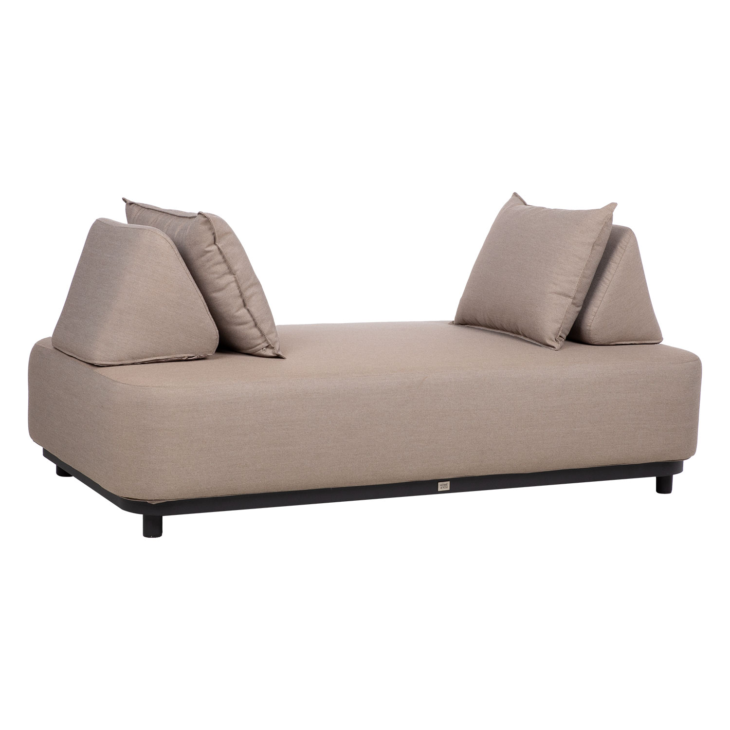 Lauko sofa 2 vietų, smėlio spalvos, 184 × 104 × 42 cm 2